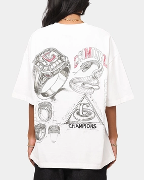 Criminal Damage Diamond Ring T-Shirt Off White Unique Design Stylish Day Wear