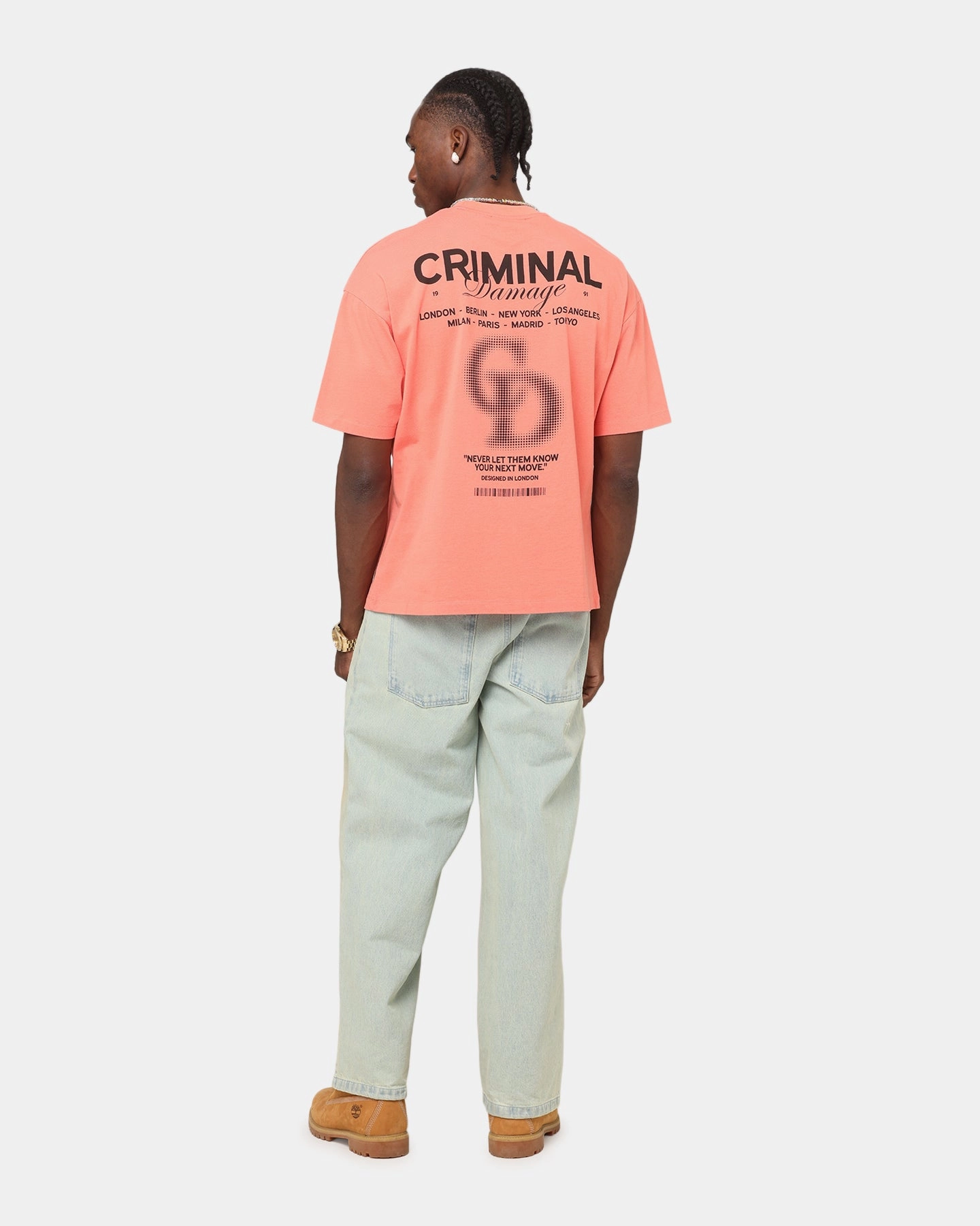 MoistureWickingFabric Comfortable Piece Criminal Damage International T-Shirt Coral