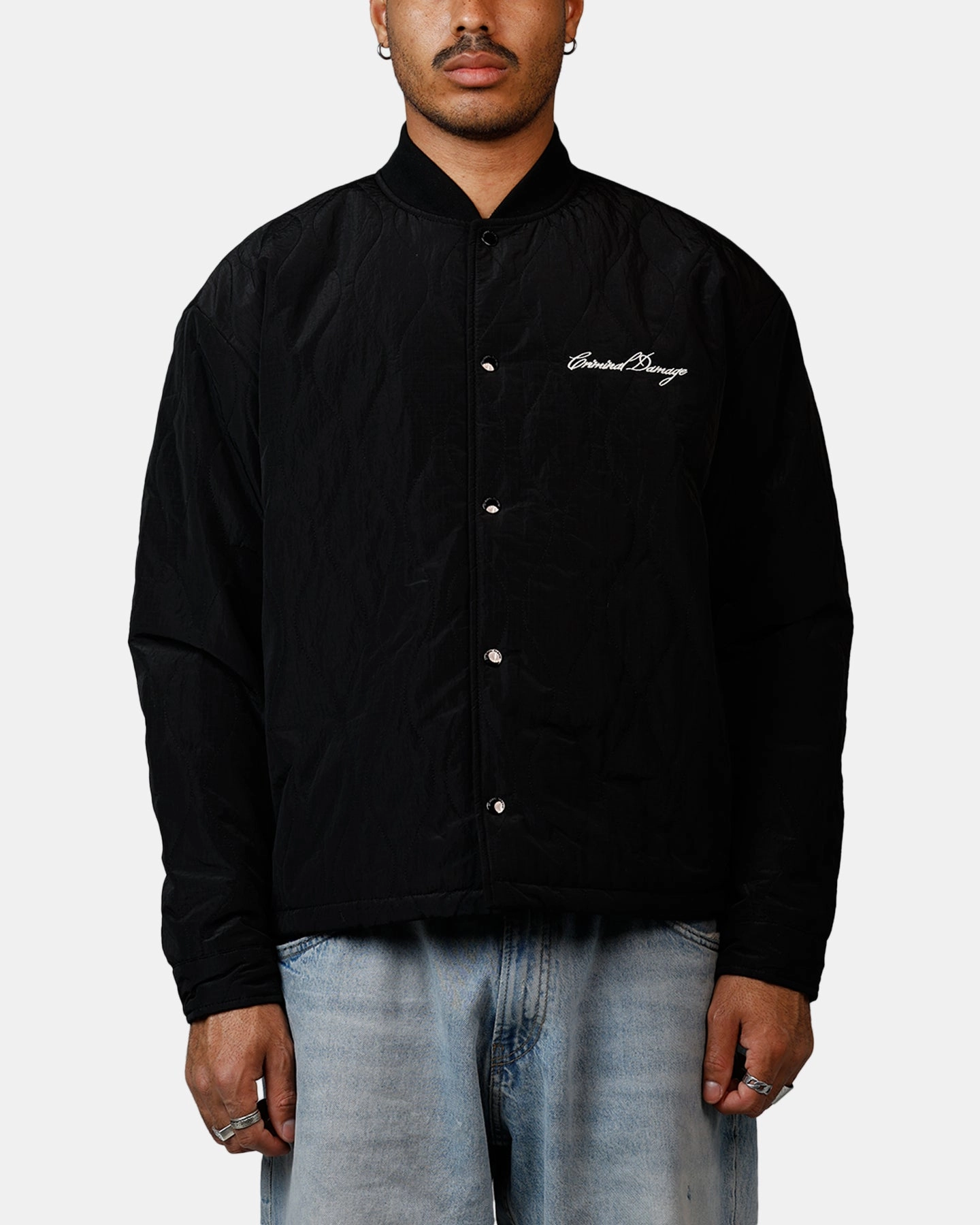Criminal Damage Quilted Bomber Black High-Tech Protection teachers