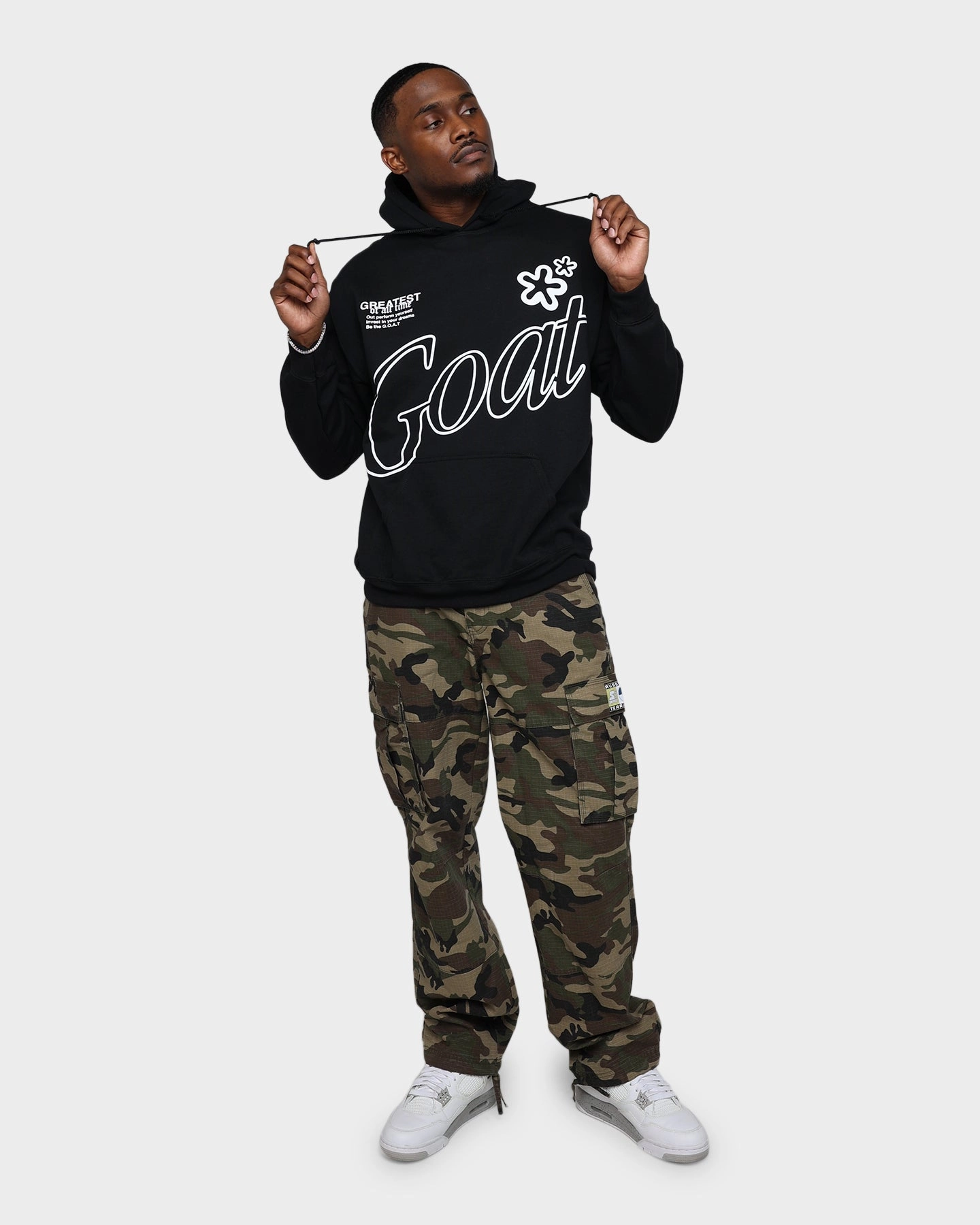 Goat Crew Holiday Mode Hoodie Black Detachable Hood Compression Panels