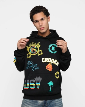 Crooks & Castles Everything Goes Hoodie Black Articulated Elbows Wedding