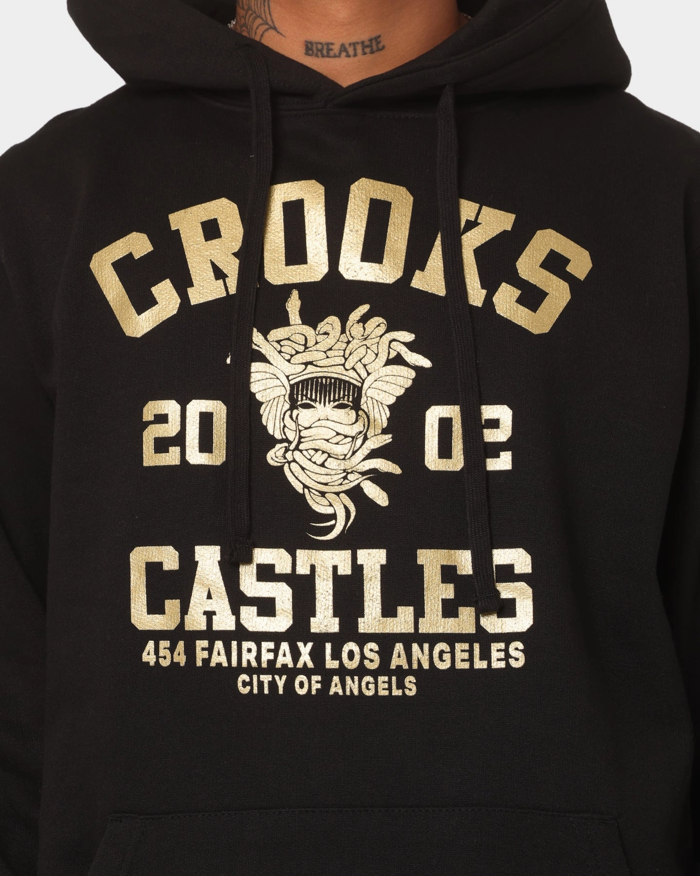 Crooks & Castles Fairfax Varsity Hoodie Hot Black/Gold suitable for community activities