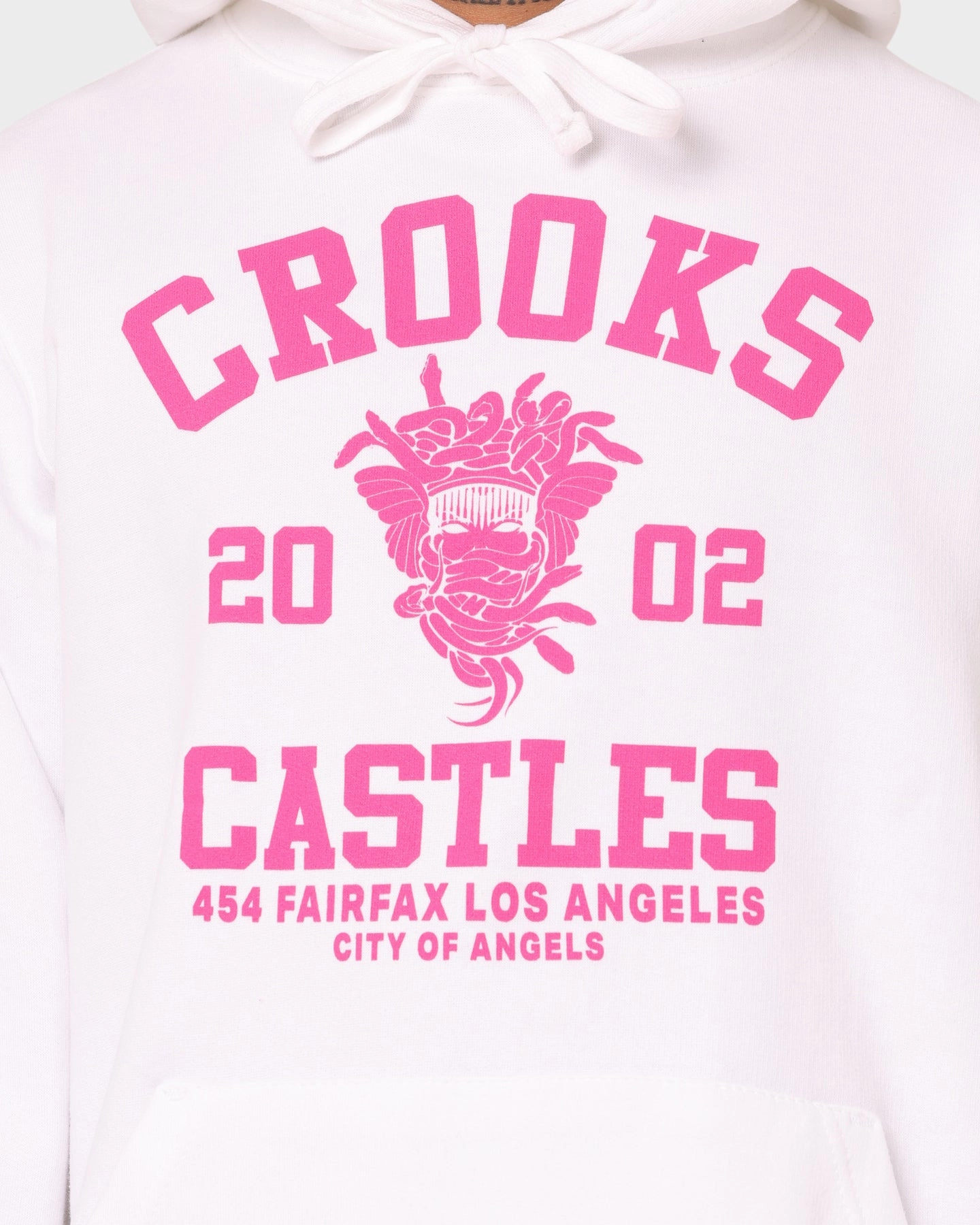 Safari Abrasion Resistant Surface Crooks & Castles Fairfax Varsity Hoodie Hot Pink/White