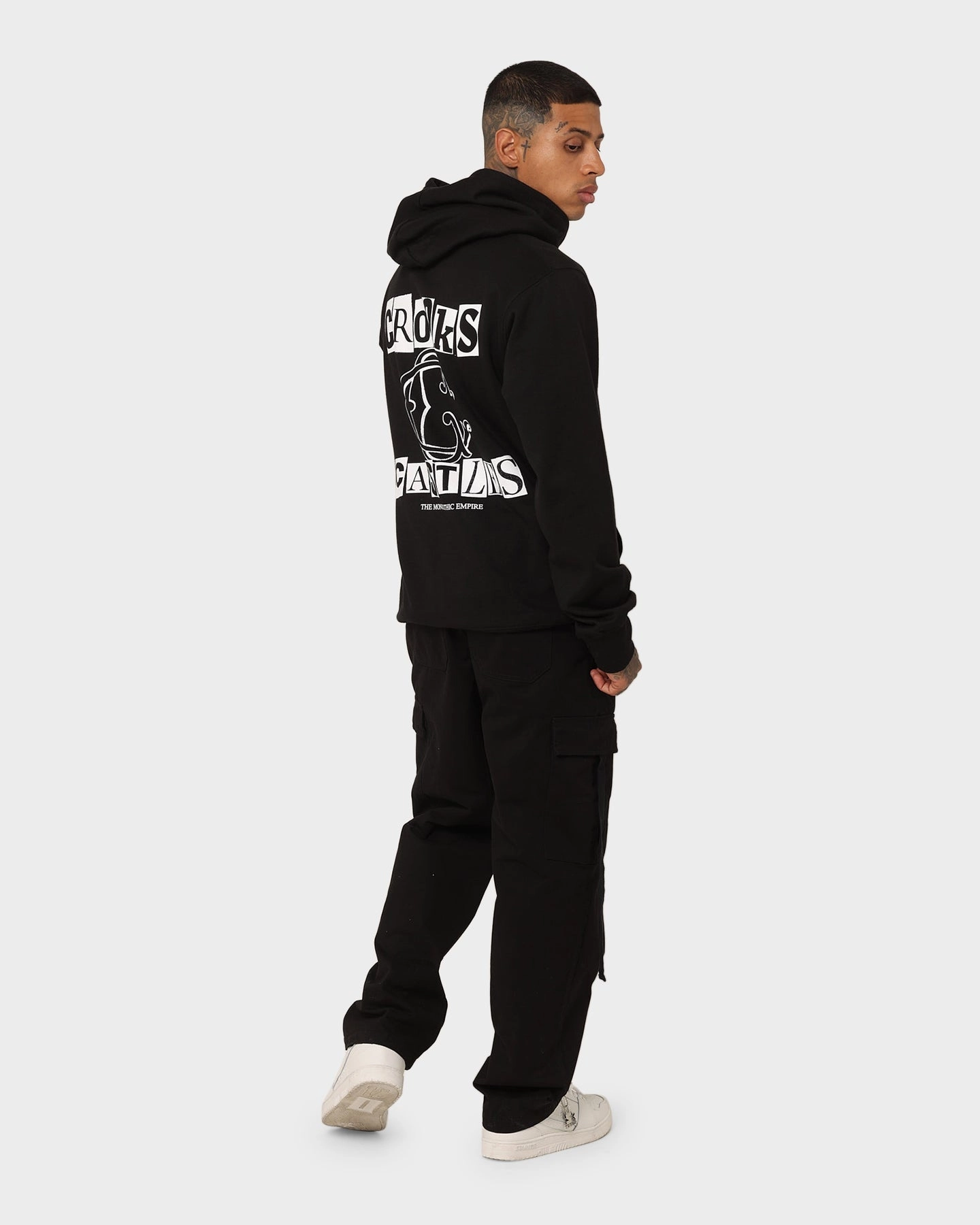 Faux Fur Crooks & Castles Ransom Hoodie Black