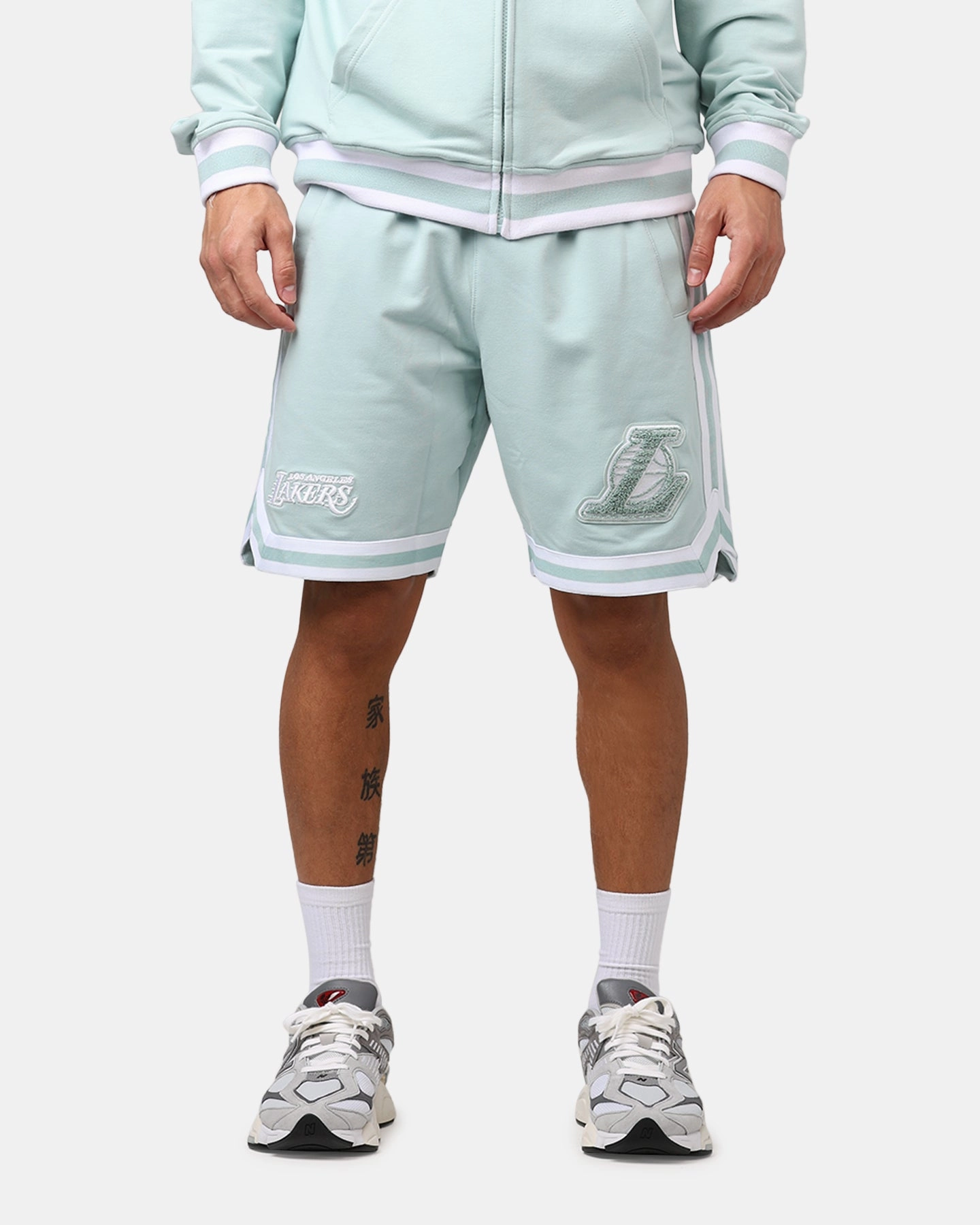 RipstopMaterial Secure Pocket Zippers New Era Los Angeles Lakers 'Logo Select Mint' Shorts Mint/White