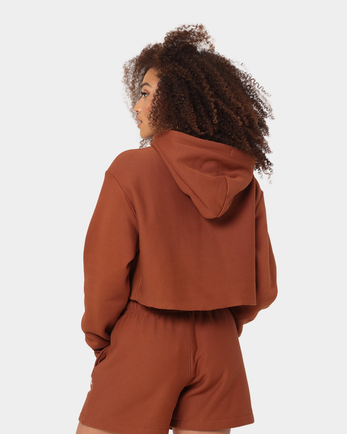 Champion Women's RW Cropped Hoodie Canyon Rock Brown Nail-polish suitable for product launches