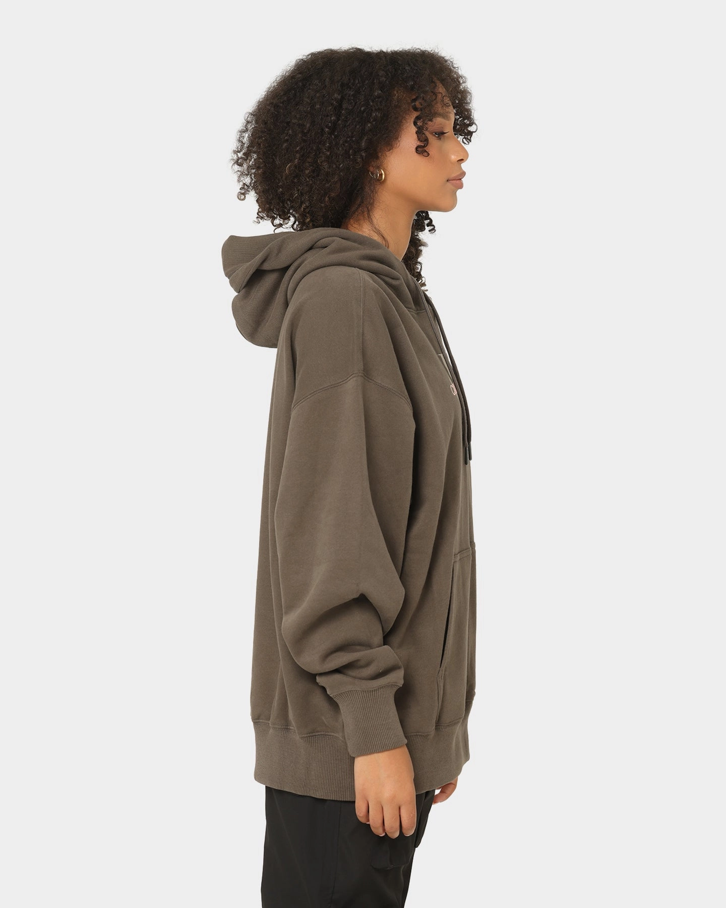 Calvin Klein Women's Mid Scale Monogram Hoodie Black/Olive Effortless Wear summer season
