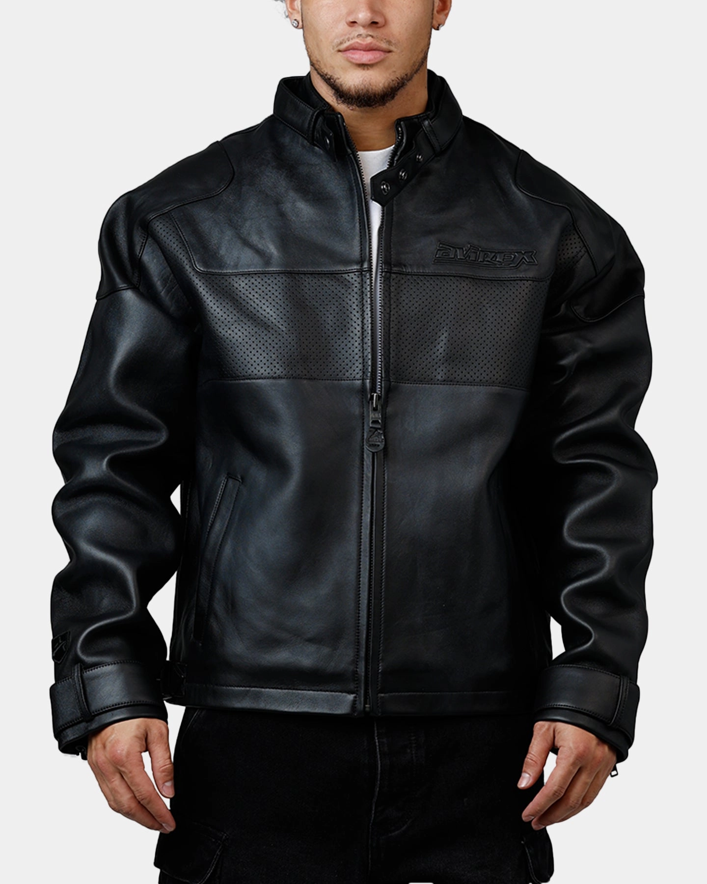 Avirex Black-Out Racing Jacket Black/Black Rugged Look Breathable Layer