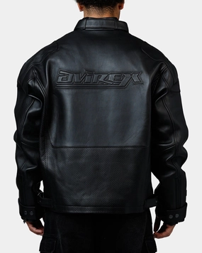 InsulatedLayer Breathable mesh lining Avirex Black-Out Racing Jacket Black/Black