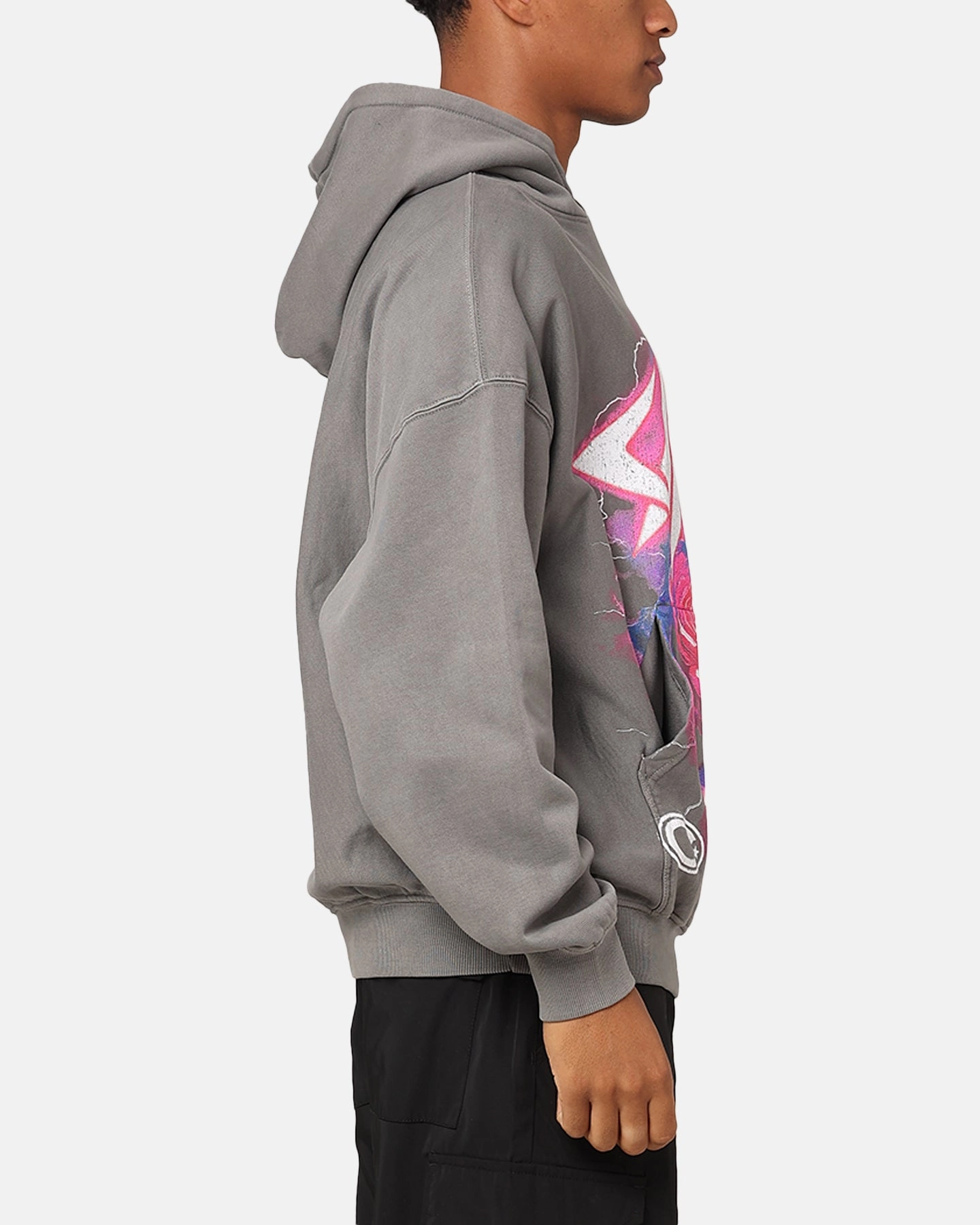 Carre Love Rose Oversized Hoodie Washed Charcoal Protective Padding