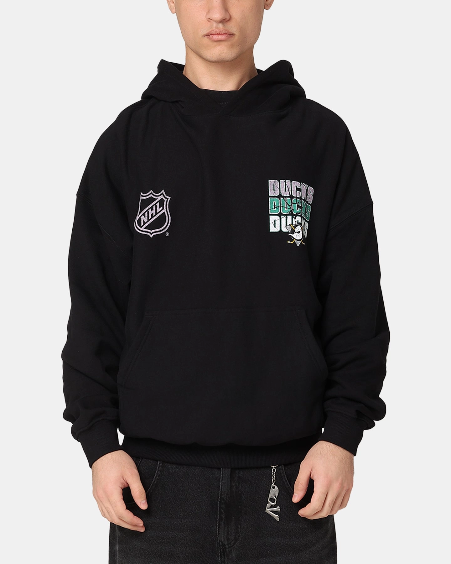 Layered construction Suggest Culture Kings Anaheim Ducks Premium Hoodie Black