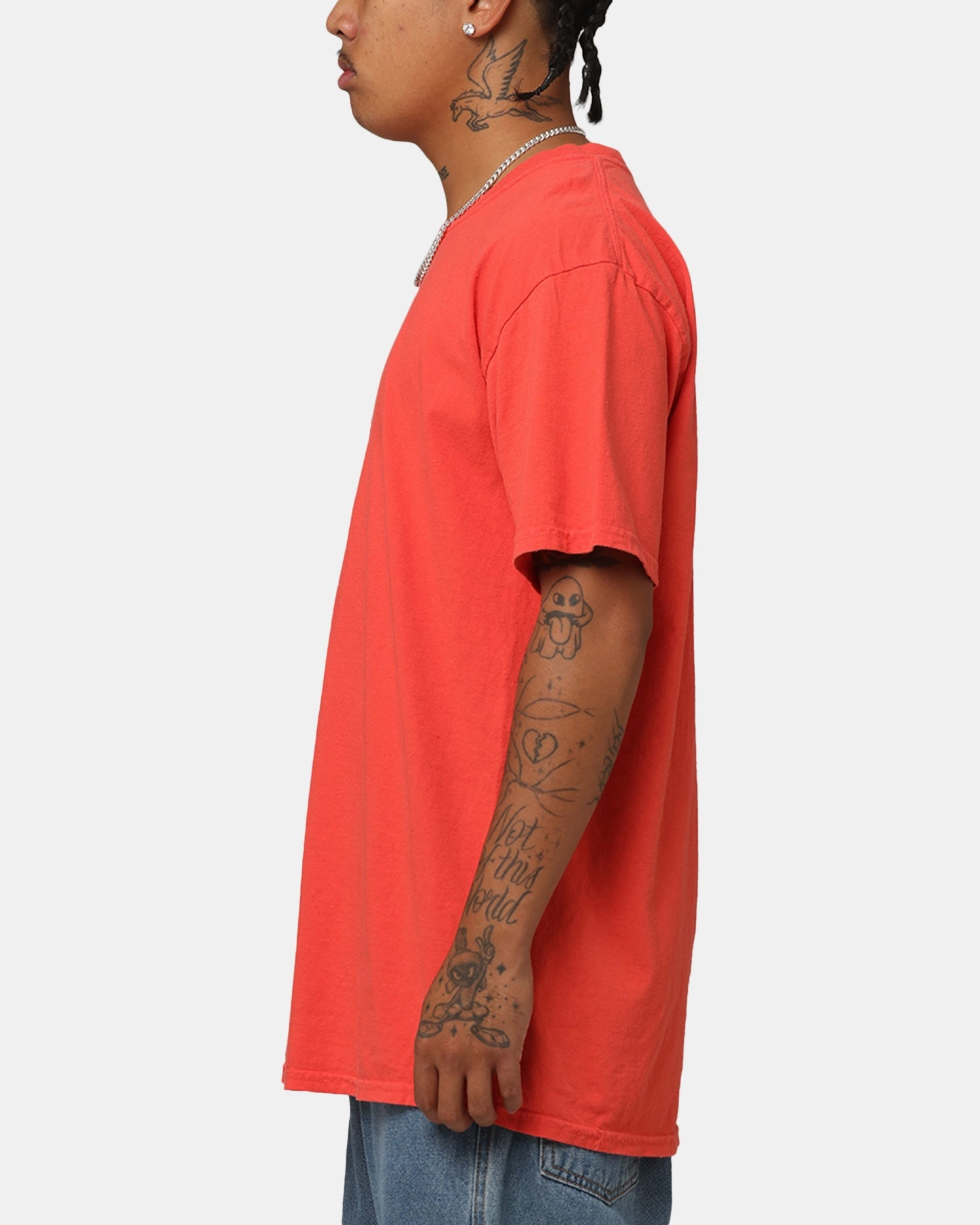 Seam Free Edging Relaxed Design Culture Kings Basic T-Shirt Red