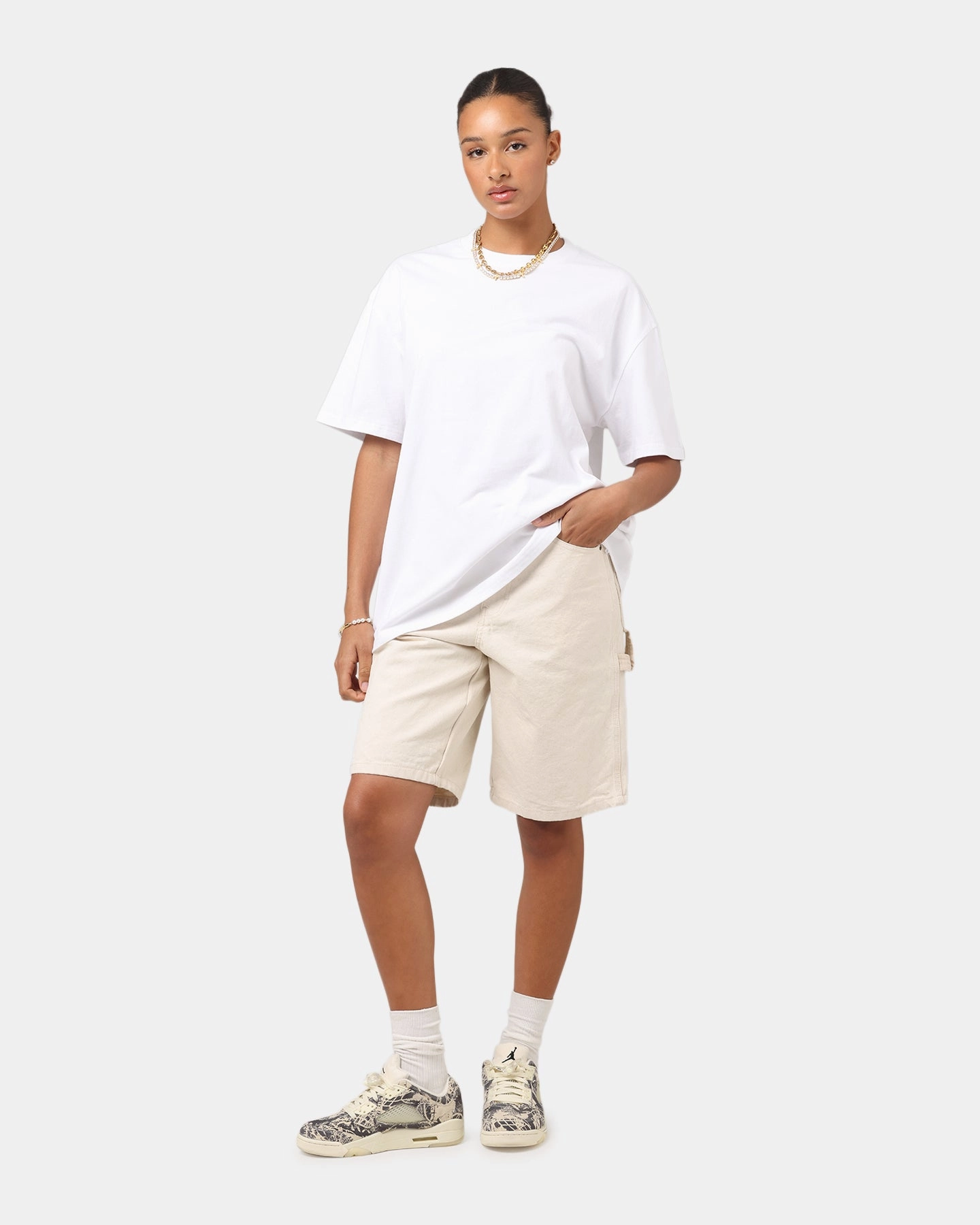 Culture Kings Boxy T-Shirt White Fresh Style Trend