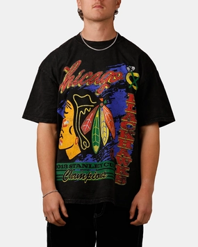 Culture Kings Chicago Blackhawks Vintage T-Shirt Black Acidwash Outdoor Essentials