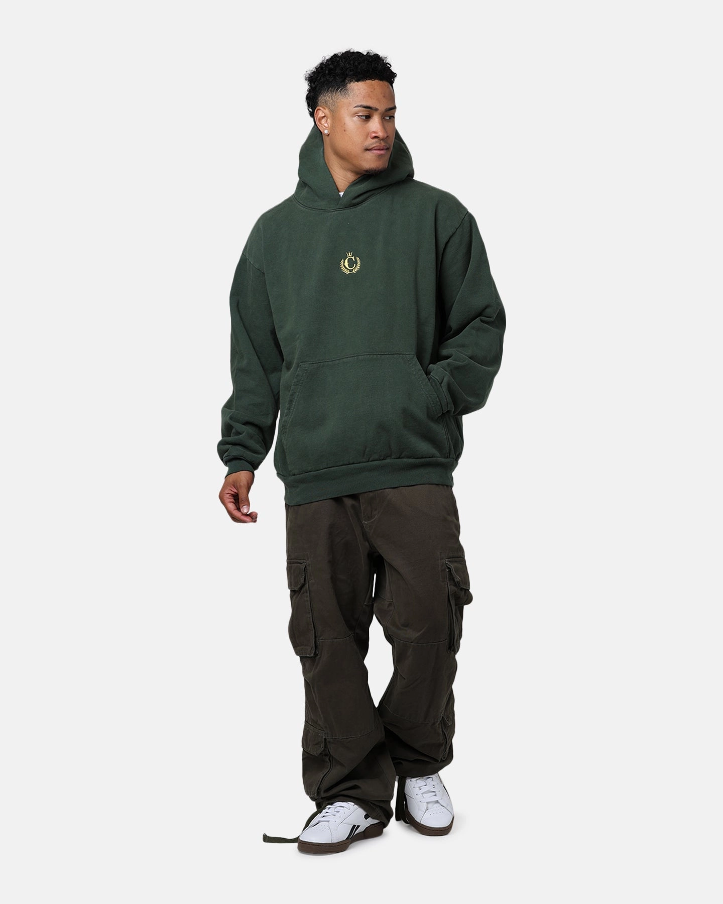 Culture Kings CK Embroidered Hoodie Green Outdoor Adventure Gear