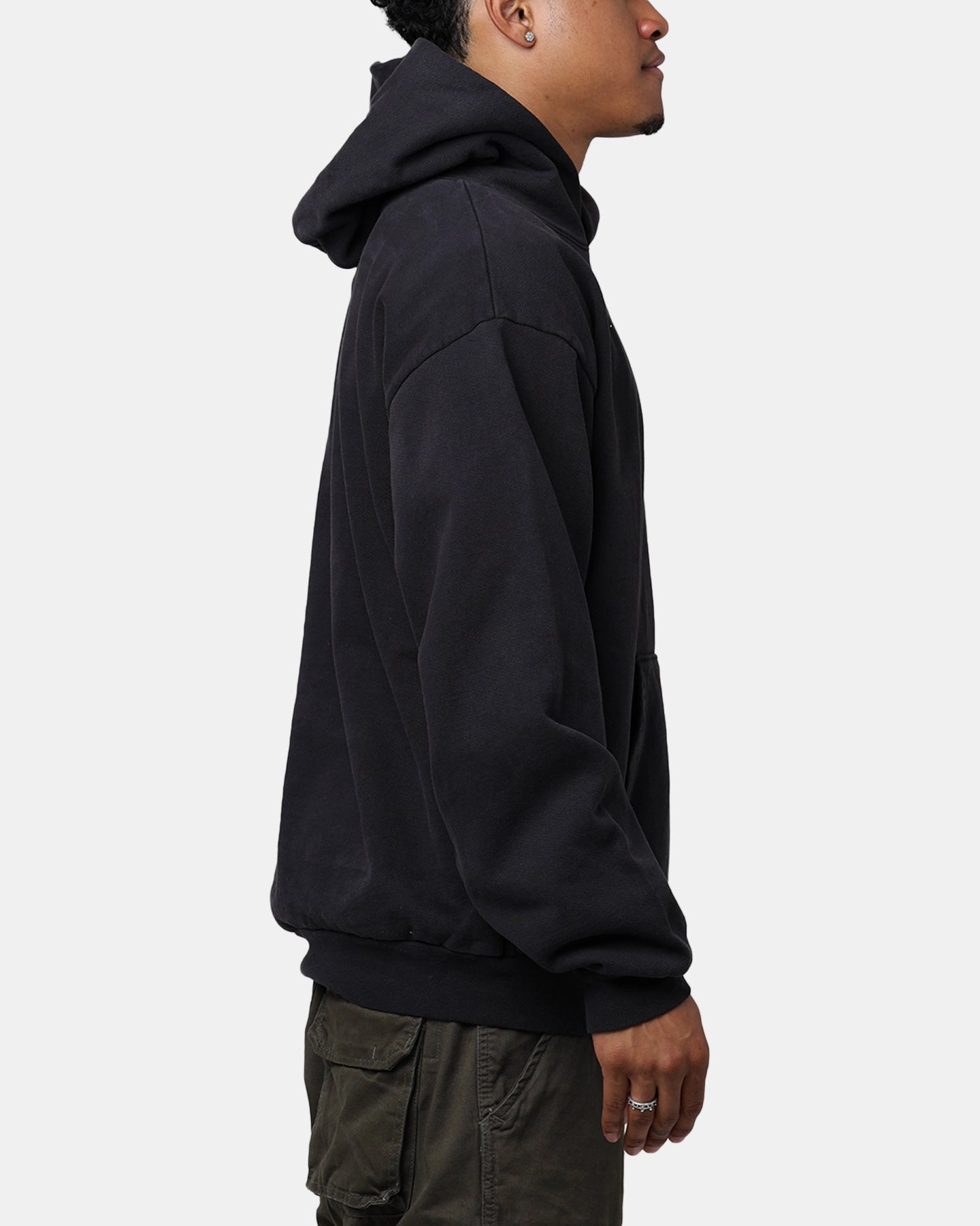 shearling Culture Kings CK Embroidered Hoodie Off Black