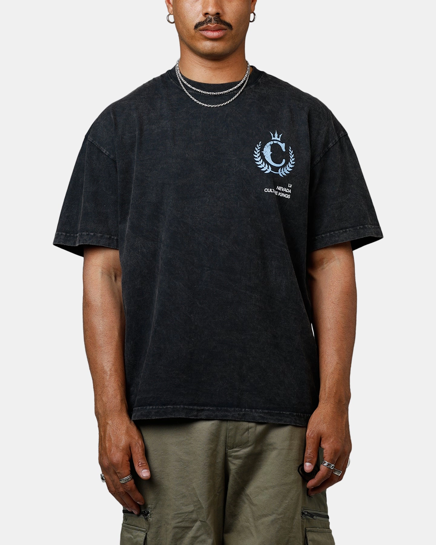 Culture Kings CK Orb Vintage T-Shirt Black Acidwash Chic Fit Classic Chic