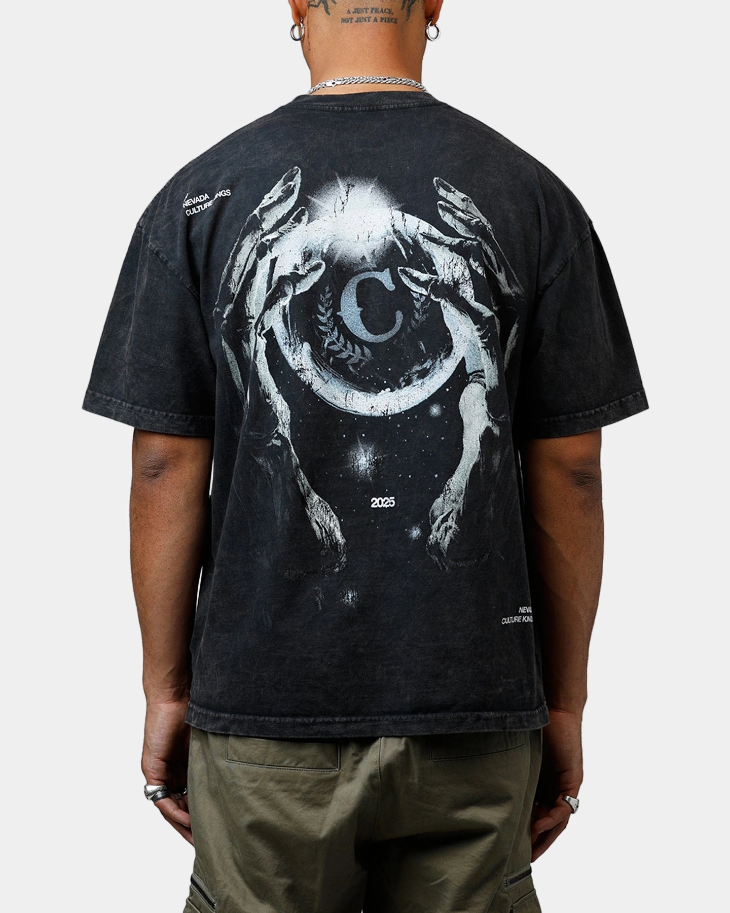 Basic Piece Chic And Comfortable Culture Kings CK Orb Vintage T-Shirt Black Acidwash