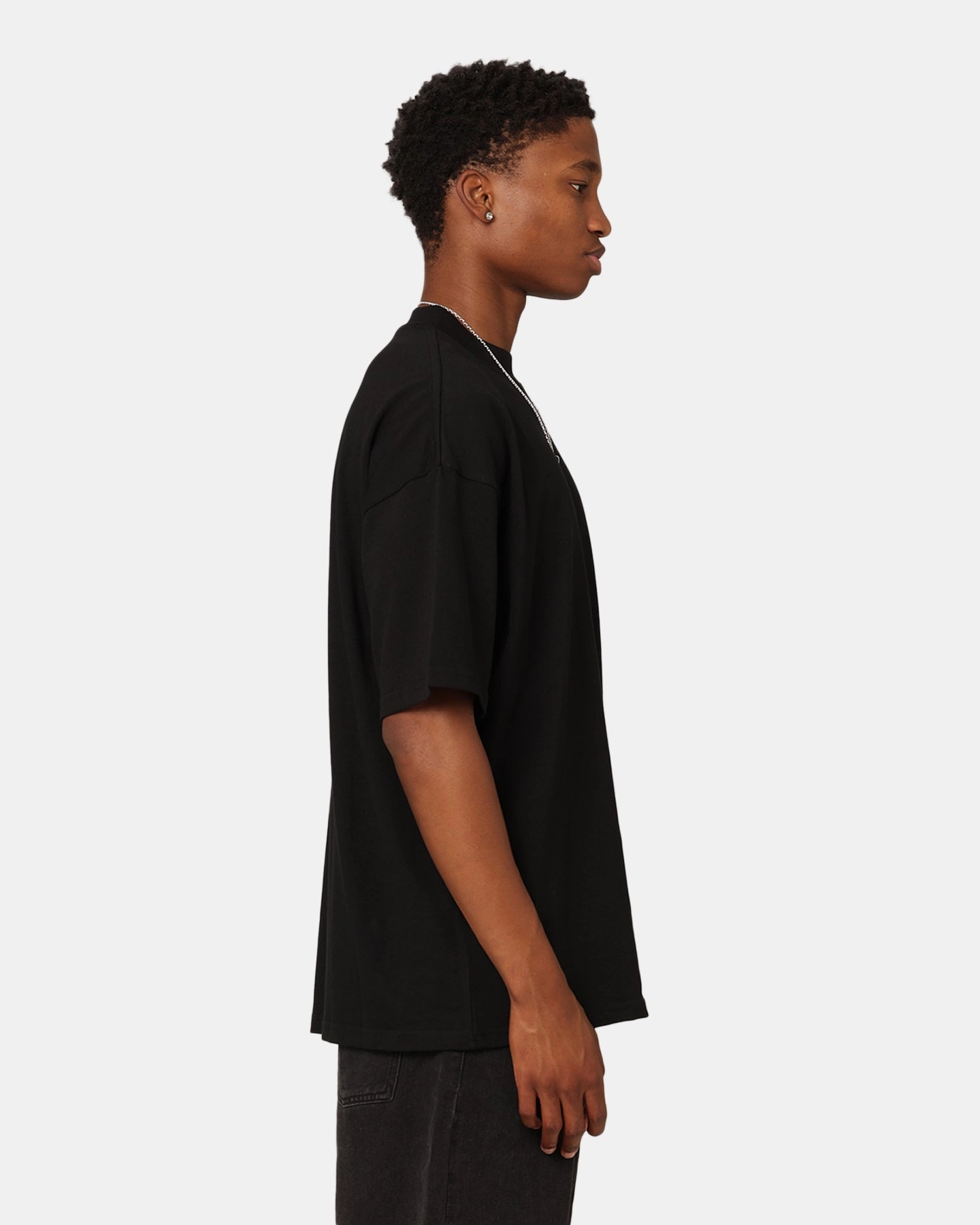 Culture Kings Oversized Blank T-Shirt Black Heather Texture Finish Rayon blend