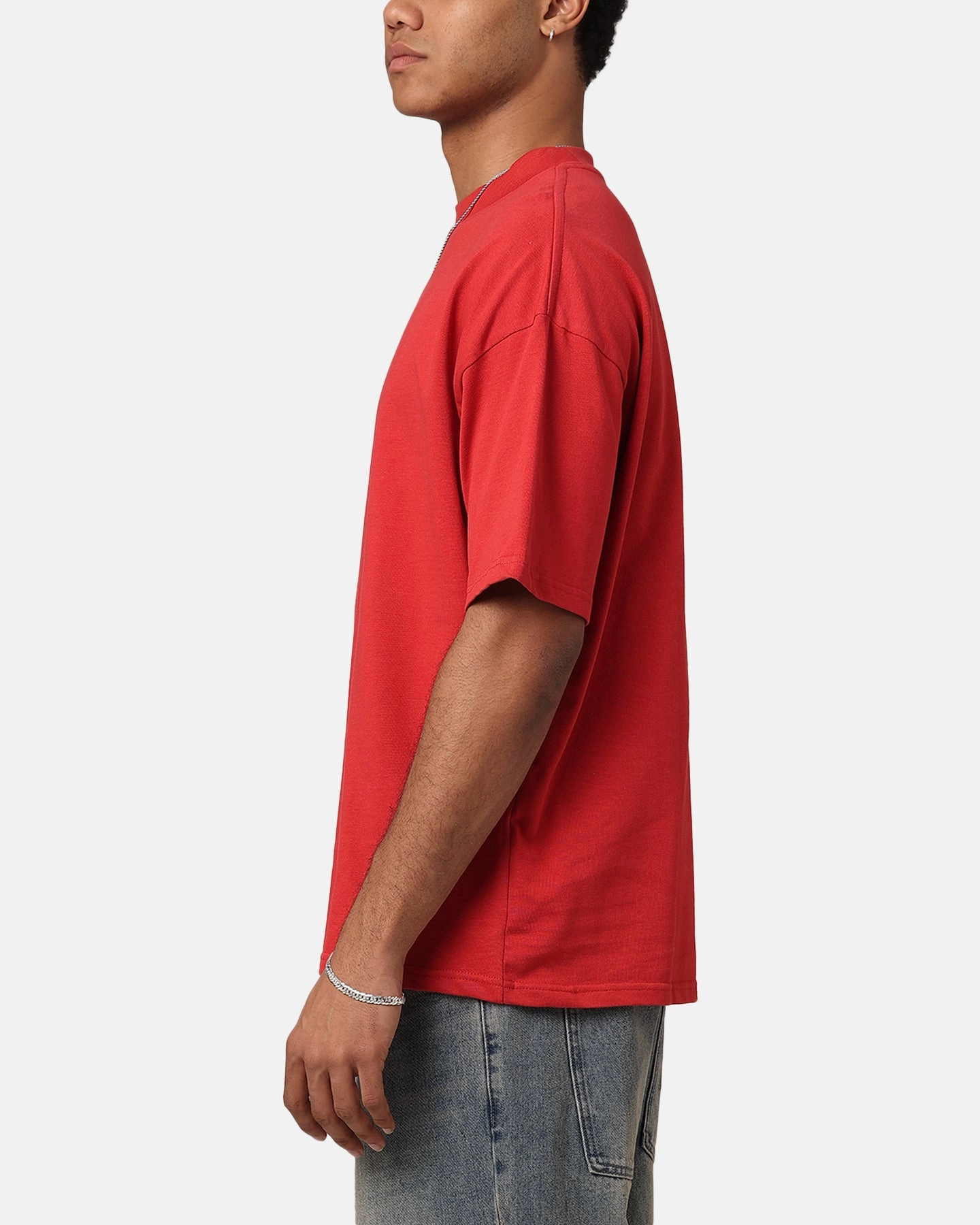 Culture Kings Oversized Blank T-Shirt Red Stretch Fabric Technology Modern Style Trend