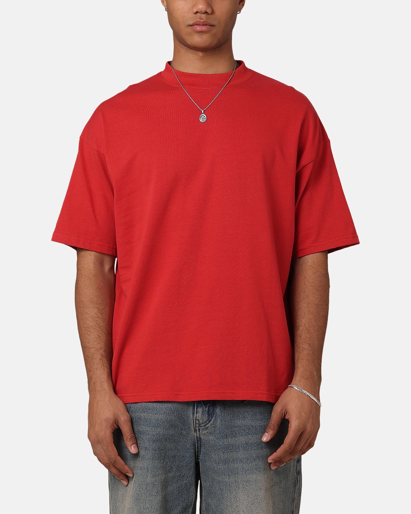 Culture Kings Oversized Blank T-Shirt Red Simple Yet Cozy Light Style Trend