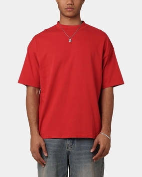 Culture Kings Oversized Blank T-Shirt Red Simple Yet Cozy Light Style Trend