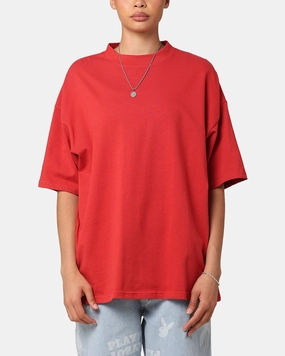 Stain Resistant Chilly Day Wear Culture Kings Oversized Blank T-Shirt Red