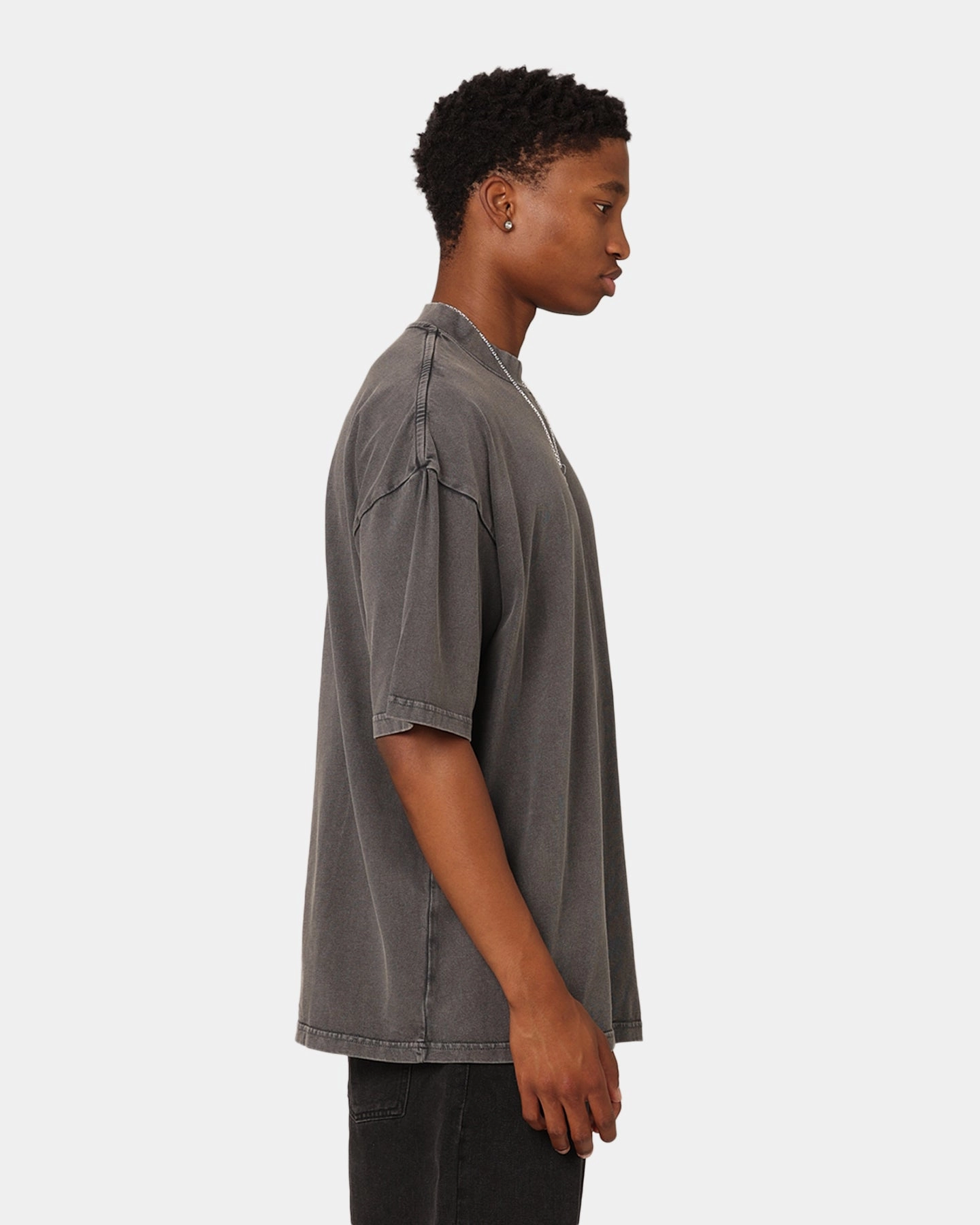 Adult sophistication Culture Kings Oversized Blank T-Shirt Washed Charcoal