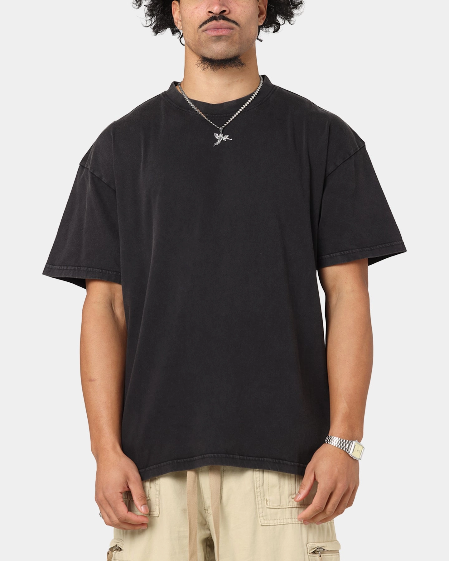 Cozy Comfort Look Culture Kings Standard Drop Shoulder T-Shirt Black Acidwash