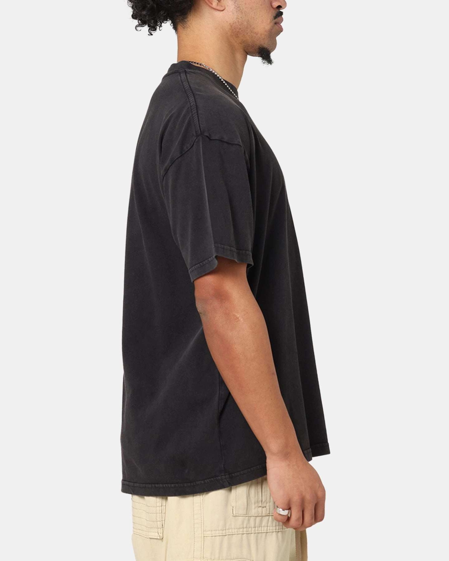 Light Style Trend Snug fit Culture Kings Standard Drop Shoulder T-Shirt Black Acidwash