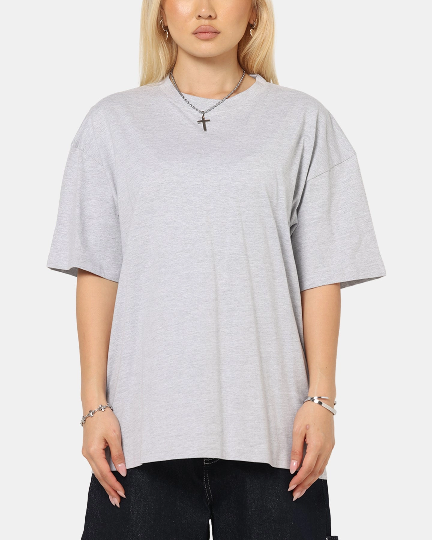 Culture Kings Standard Drop Shoulder T-Shirt Grey Marle anti static coating