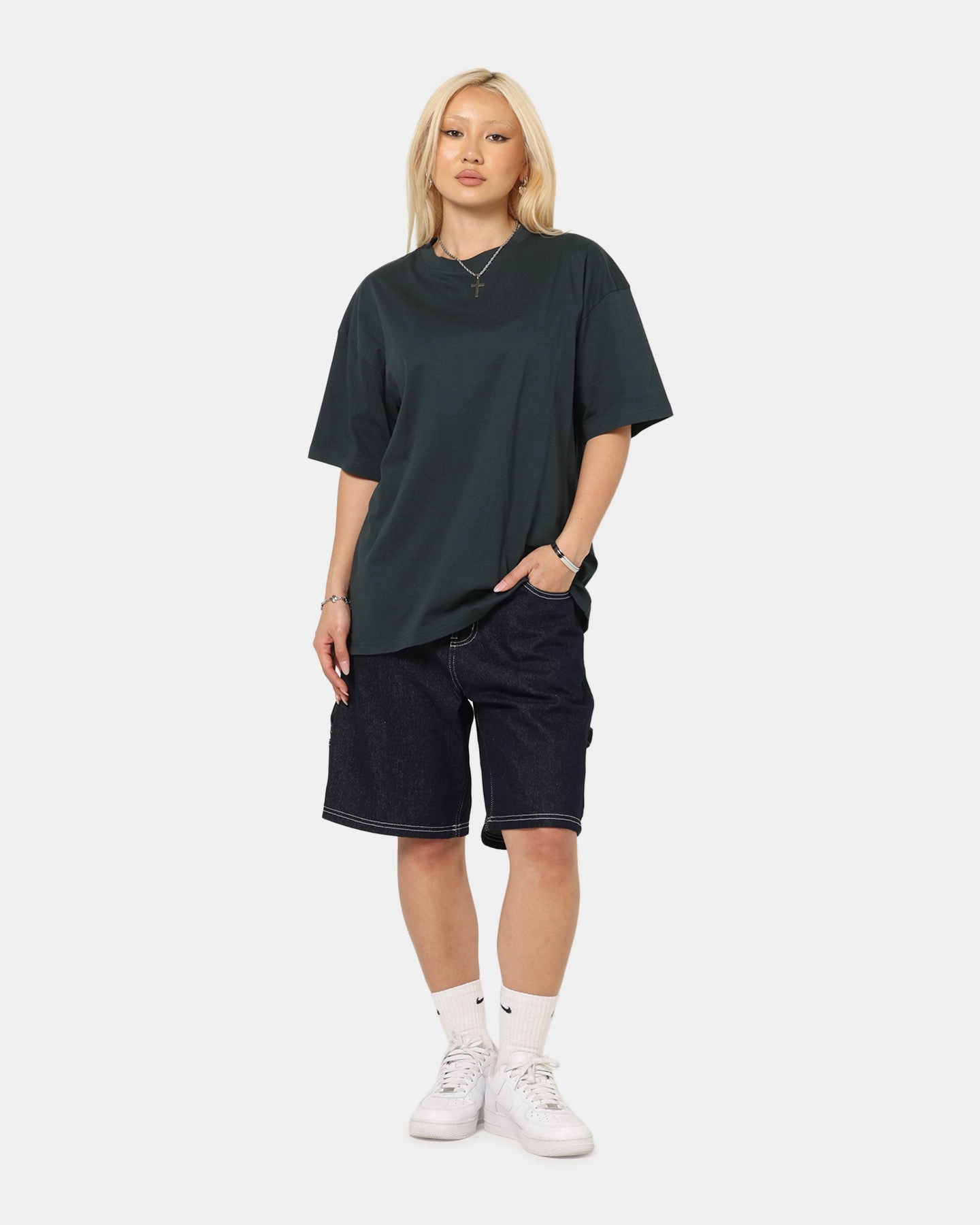 Culture Kings Standard Drop Shoulder T-Shirt Pine Green Soft Layer