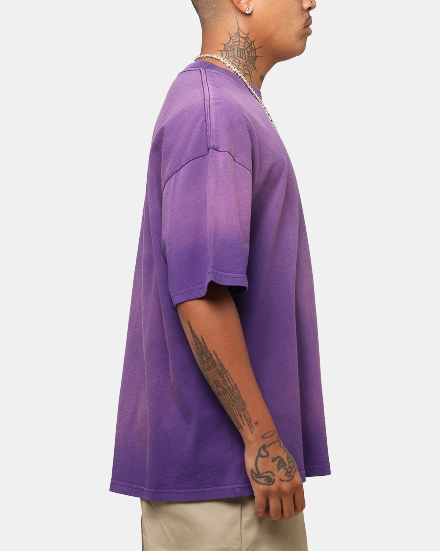 City Smart Look Elegant Detail Culture Kings Sunfade T-Shirt Purple