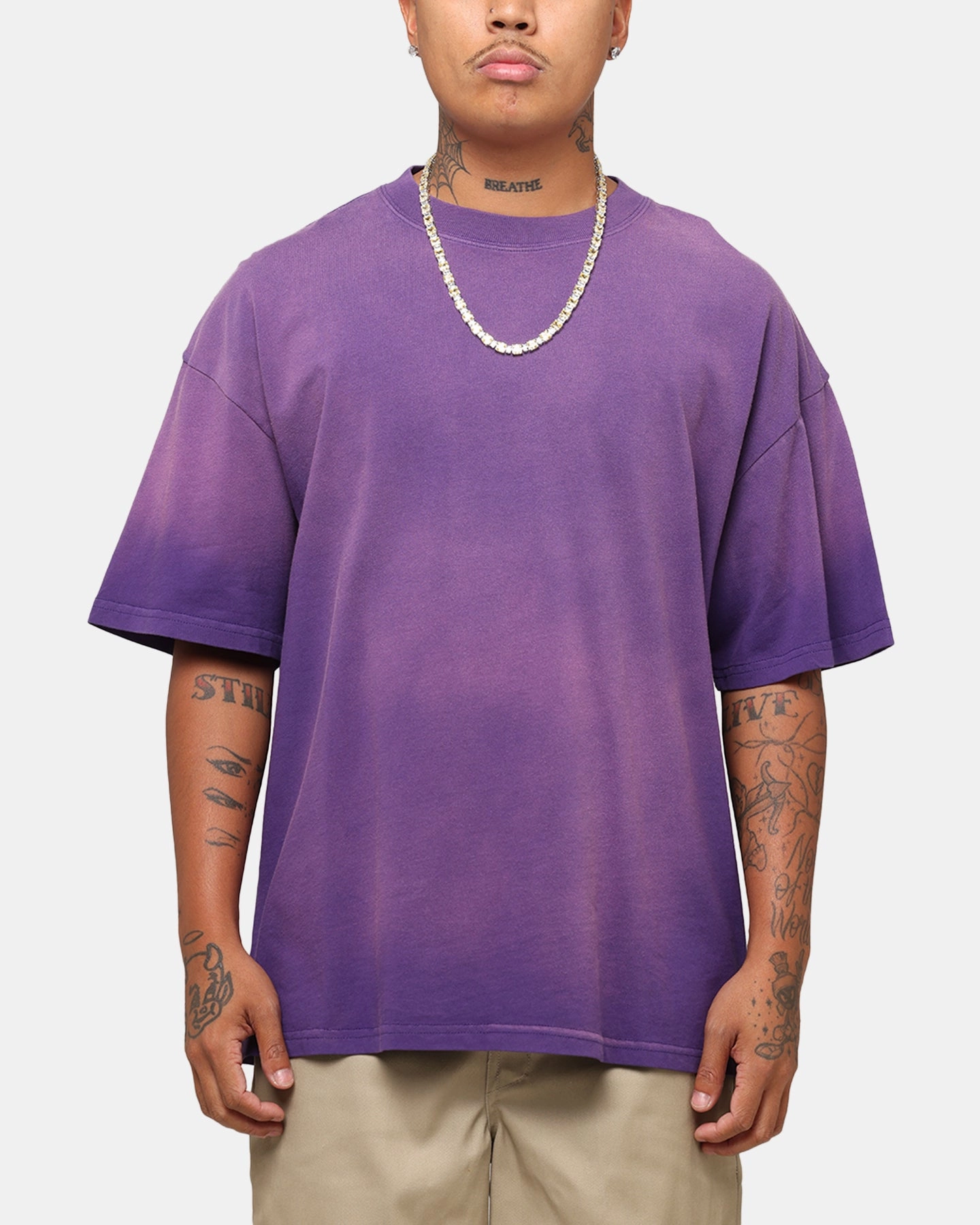 Culture Kings Sunfade T-Shirt Purple Tagless Design