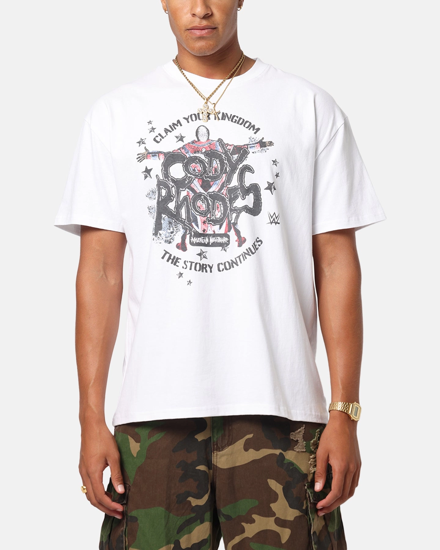 Culture Kings X WWE Cody Rhodes Wrestlemania XLI Heavy T-Shirt White Premium Cotton Temperature Regulating