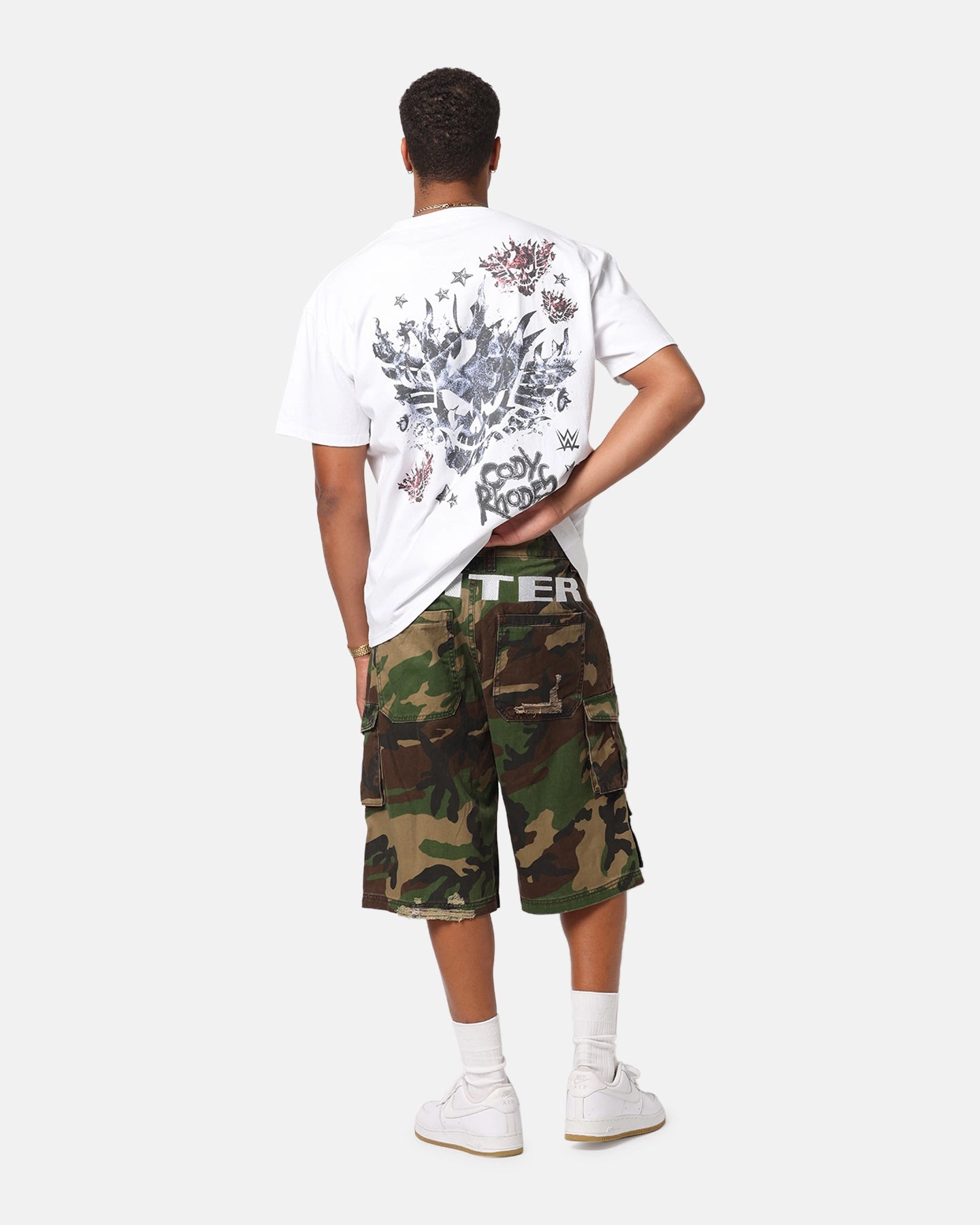 Holiday Outfit Multi Panel Structure Culture Kings X WWE Cody Rhodes Wrestlemania XLI Heavy T-Shirt White