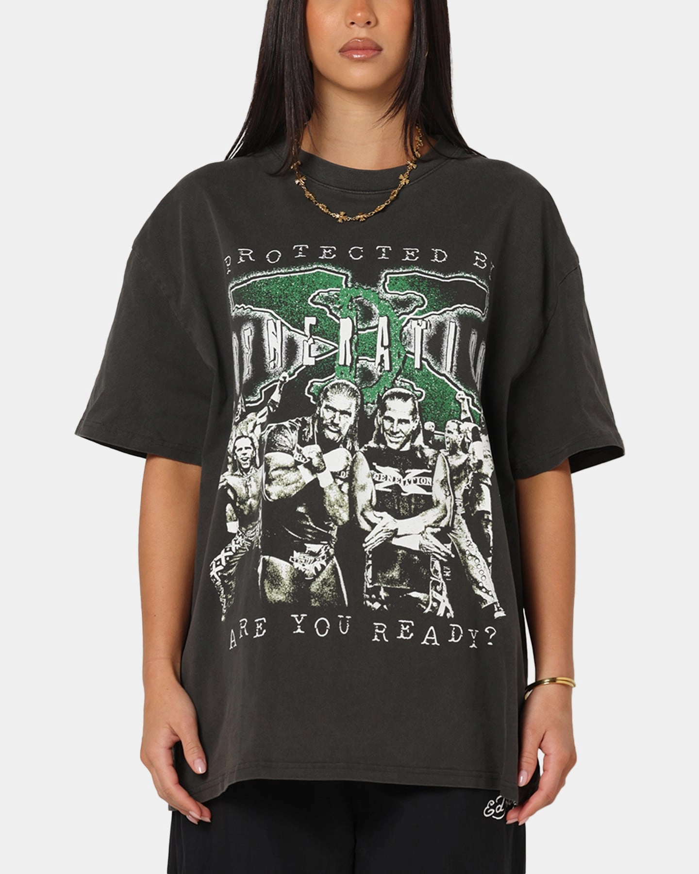 Culture Kings X WWE D-Generation X Summer Slam Heavy T-Shirt Black Wash Chill Wear No Shrink Technology