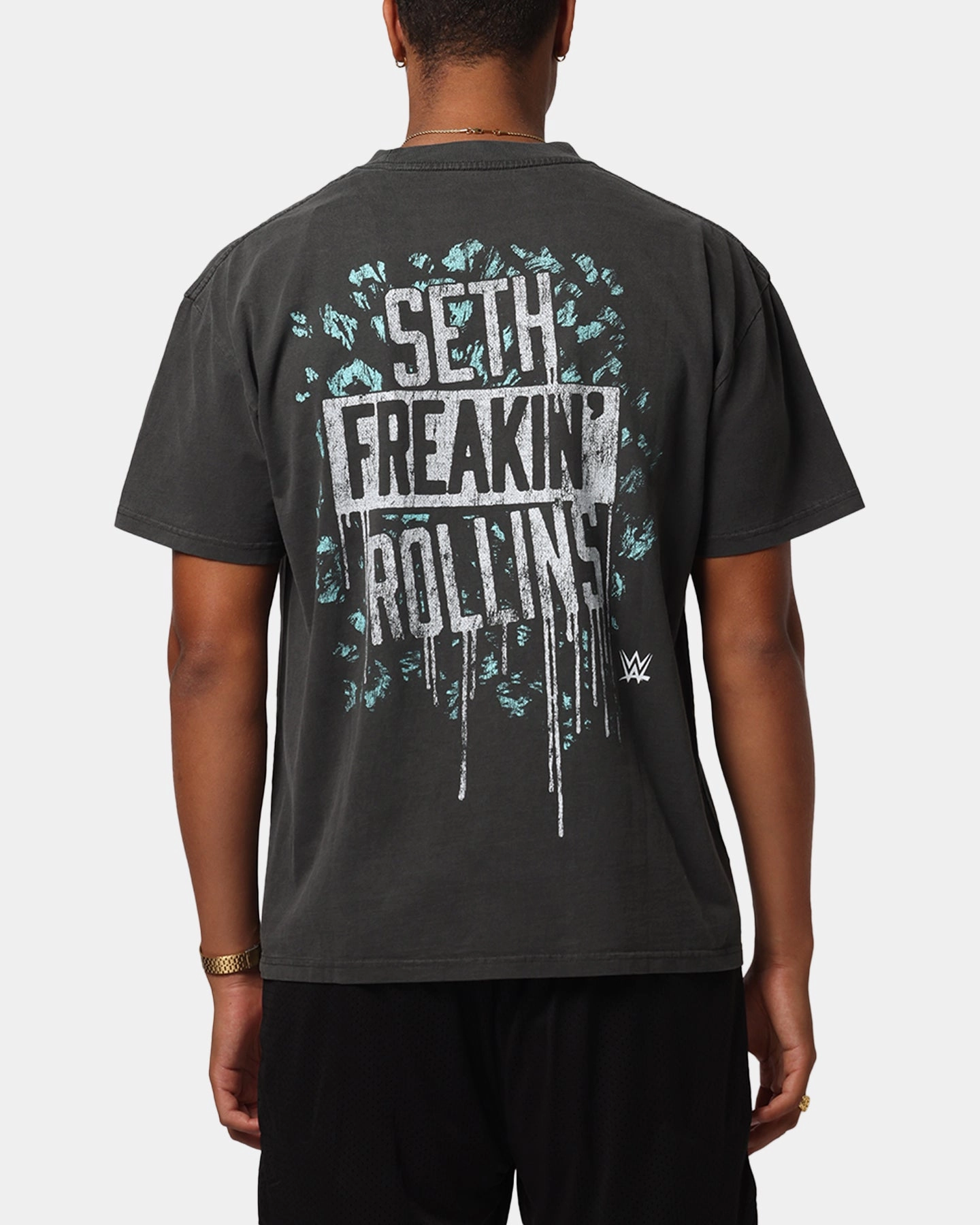 Culture Kings X WWE Seth Rollins Wrestlemania XLI Heavy T-Shirt Black Wash Sweat Absorbent