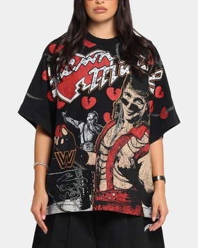 Daily Casual Flexible Fit Culture Kings X WWE Shawn Michaels All Over Print T-Shirt Black