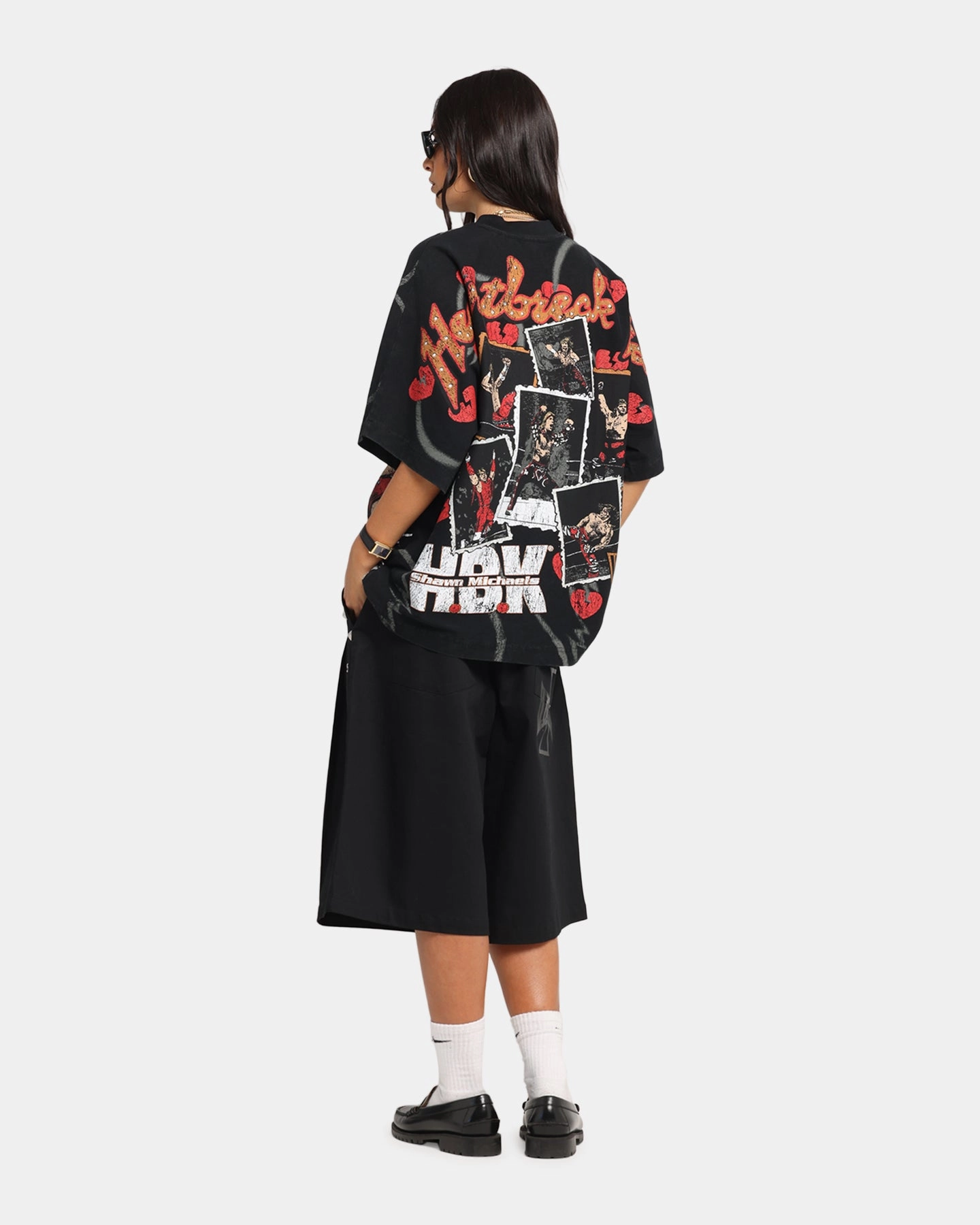Lightweight Layer Culture Kings X WWE Shawn Michaels All Over Print T-Shirt Black