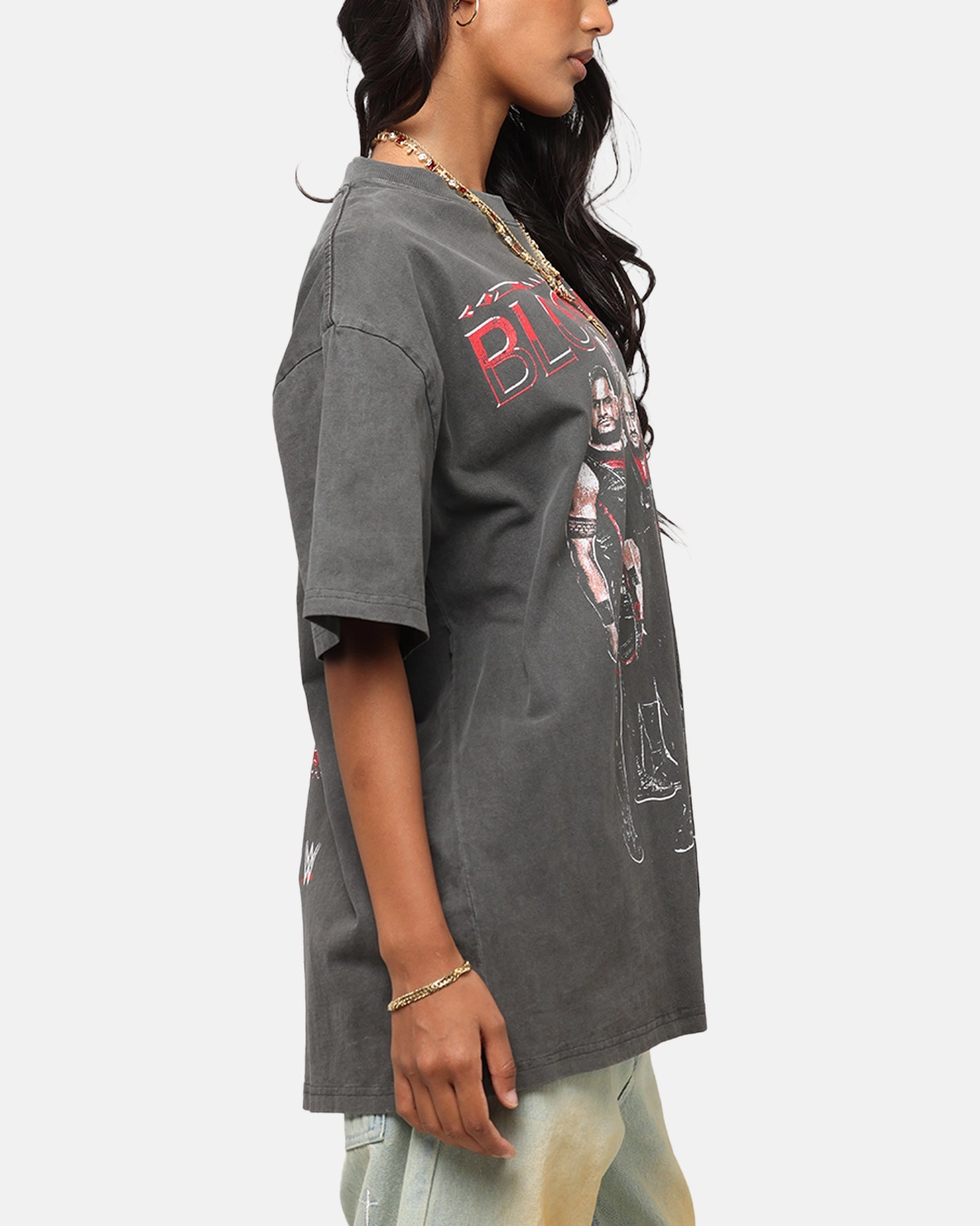Fashionable Wear Culture Kings X WWE The Bloodline Heavyweight T-Shirt Black Wash