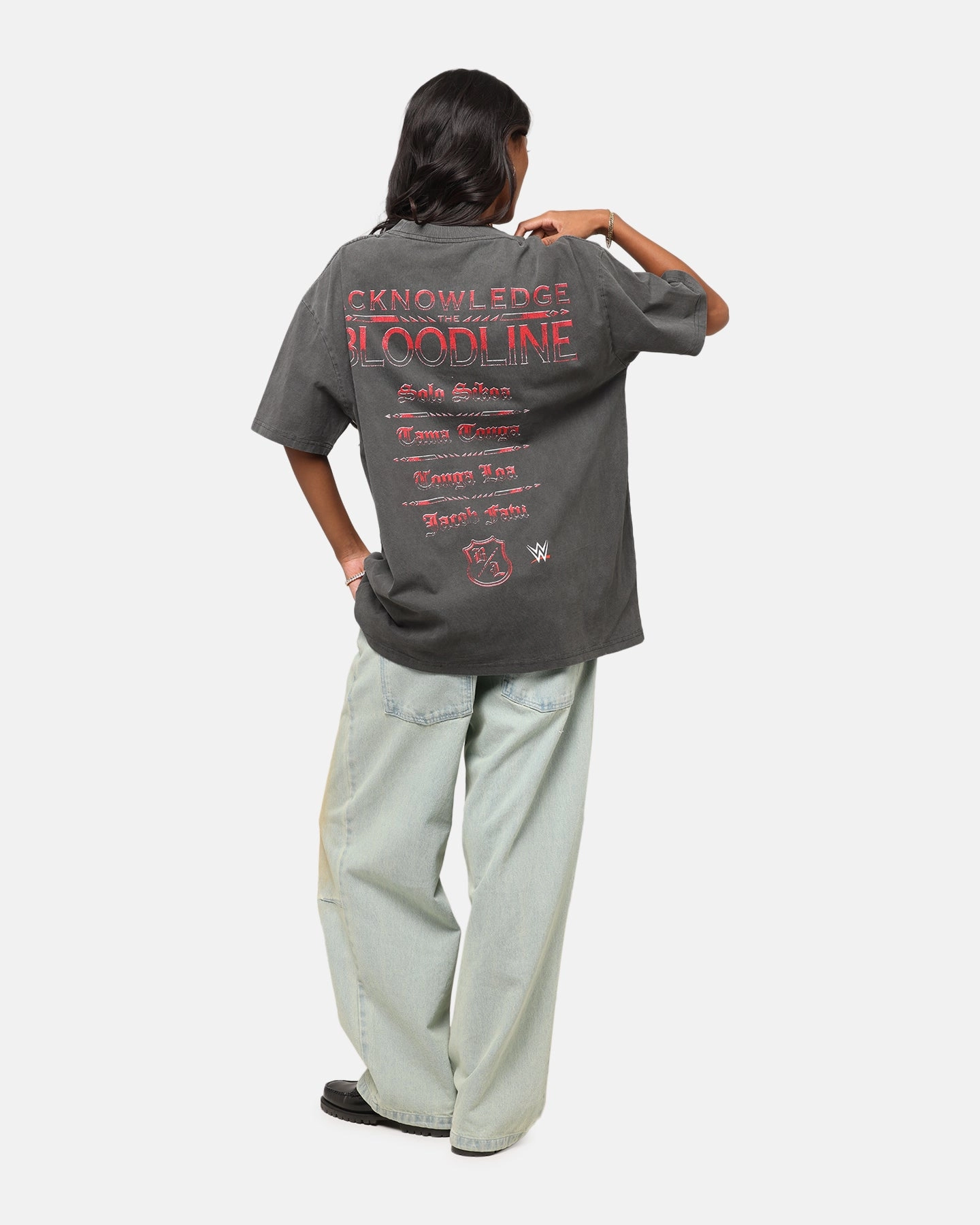 Culture Kings X WWE The Bloodline Heavyweight T-Shirt Black Wash Perfect for Layering OdorResistantTechnology