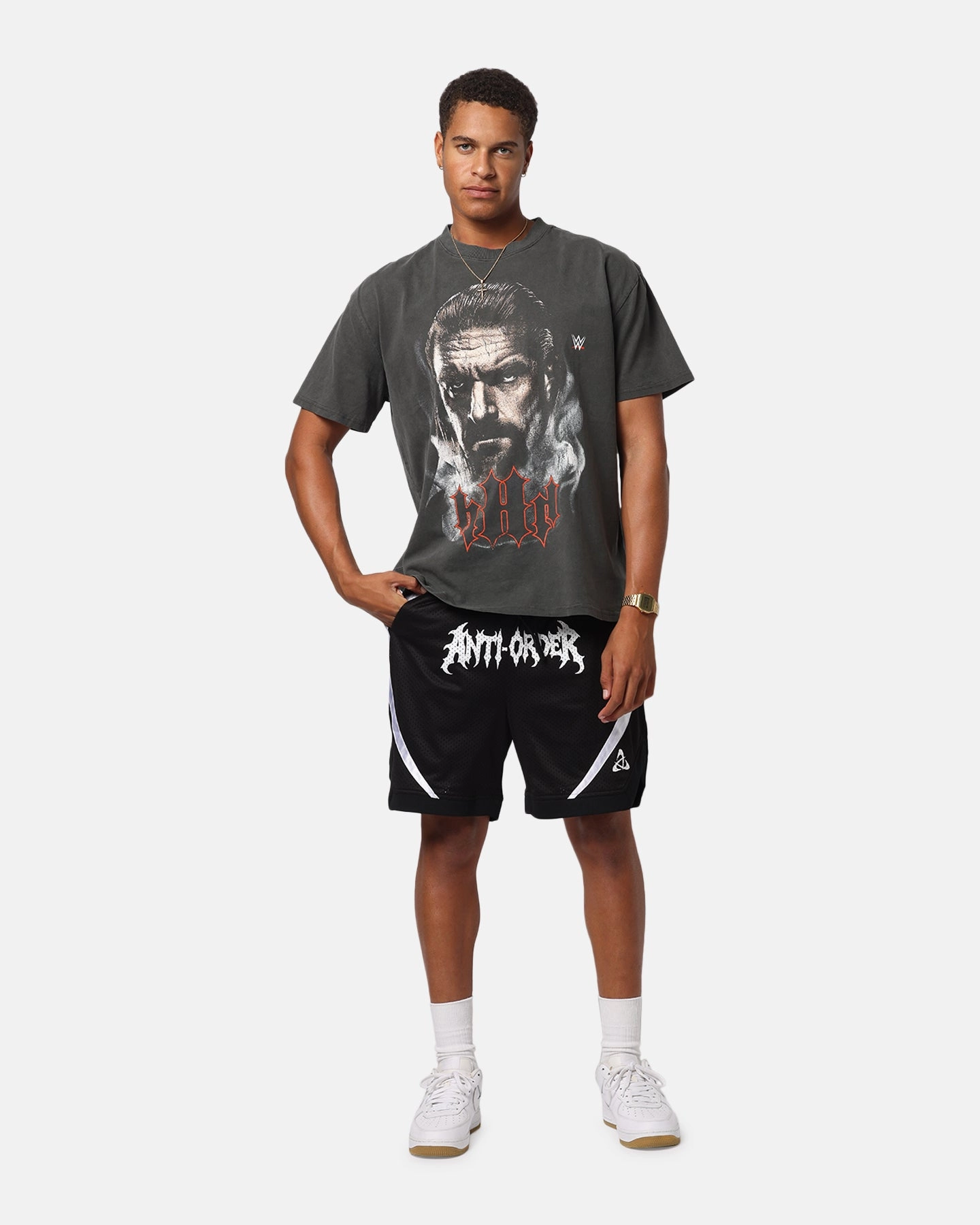 Culture Kings X WWE Triple H Wrestlemania XLI Heavy T-Shirt Black Wash Comfortable Wear