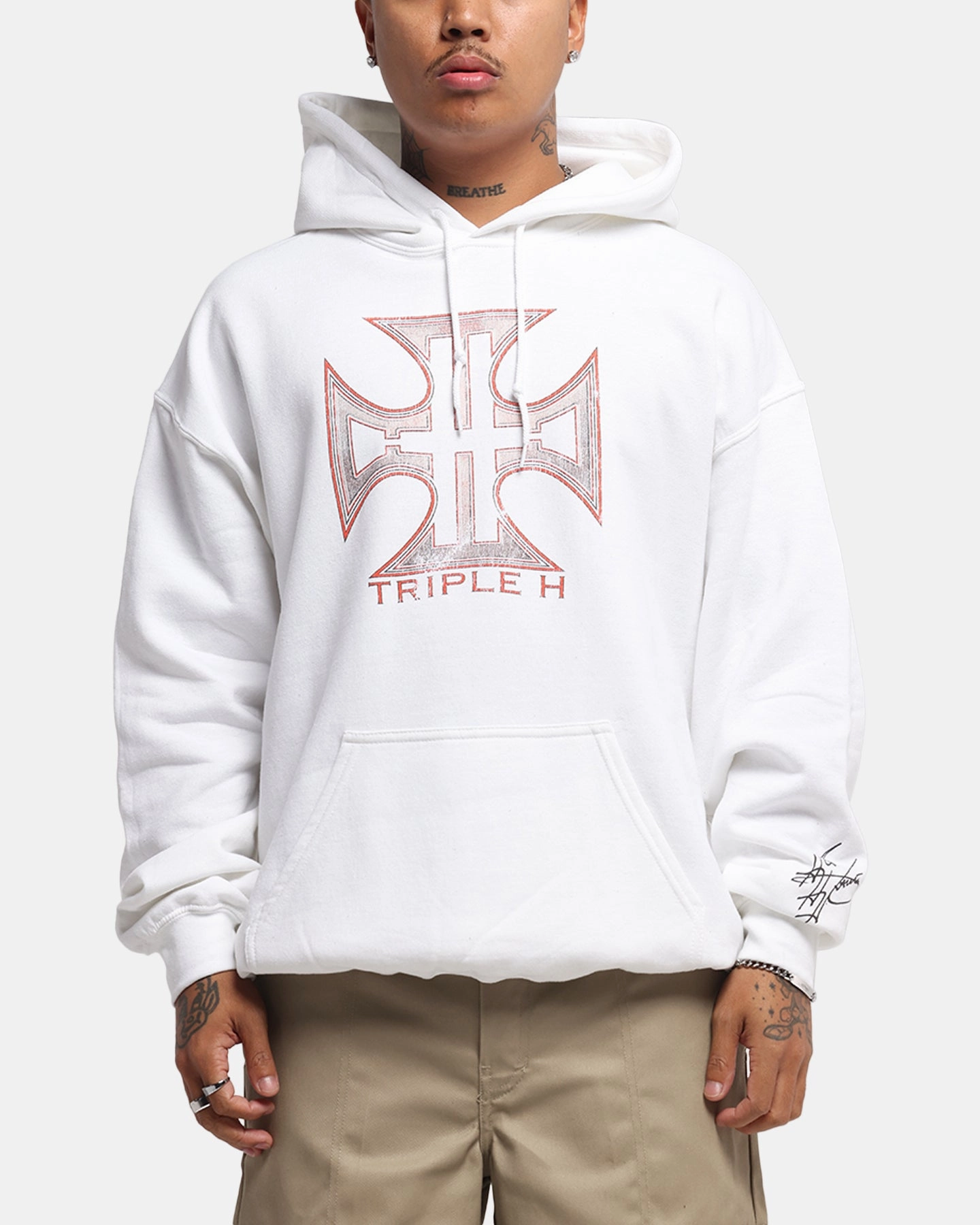 Enhanced Breathability System Culture Kings X WWE Triple H Wrestlemania XLI Premium Hoodie White