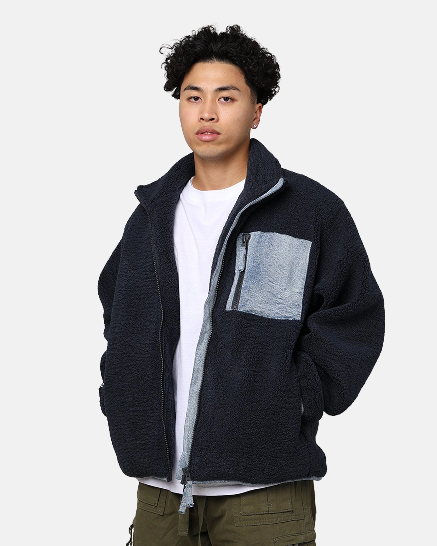 Ksubi Ice Breaker Zip Through Punk Jacket Navy Tradition Brand Name