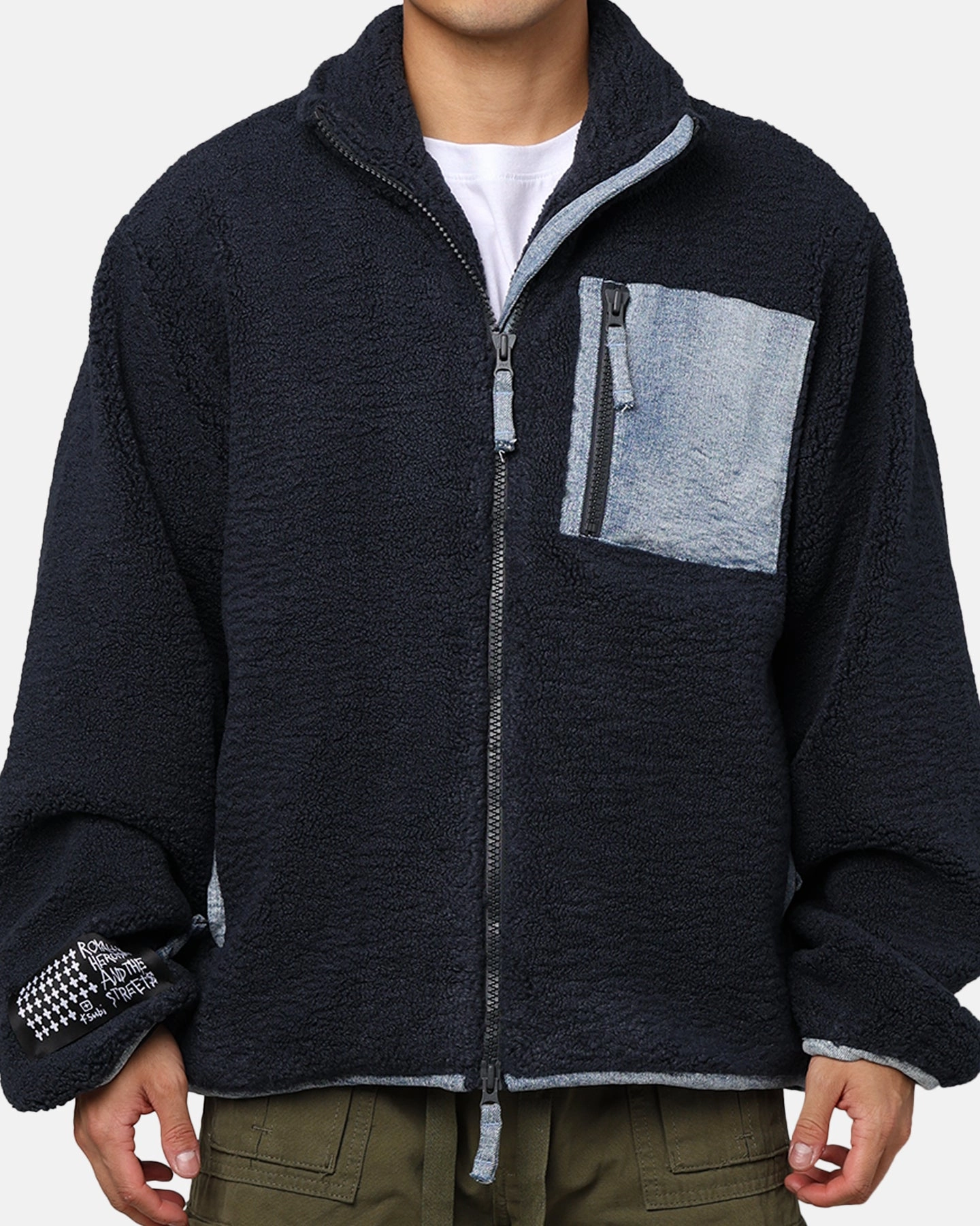 Ksubi Ice Breaker Zip Through Punk Jacket Navy Perfume Cravat