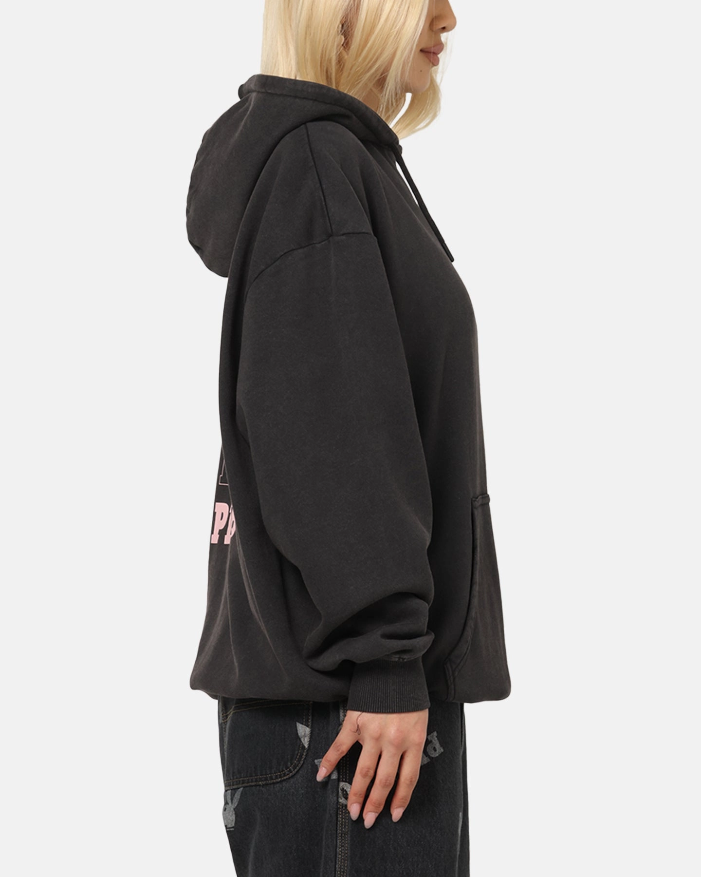 suitable for gift giving Protective Style Playboy Stack Washed Hoodie Washed Black