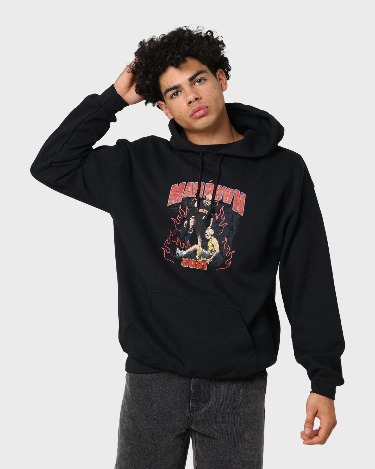 Activewear Goat Crew Man Down Hoodie Black