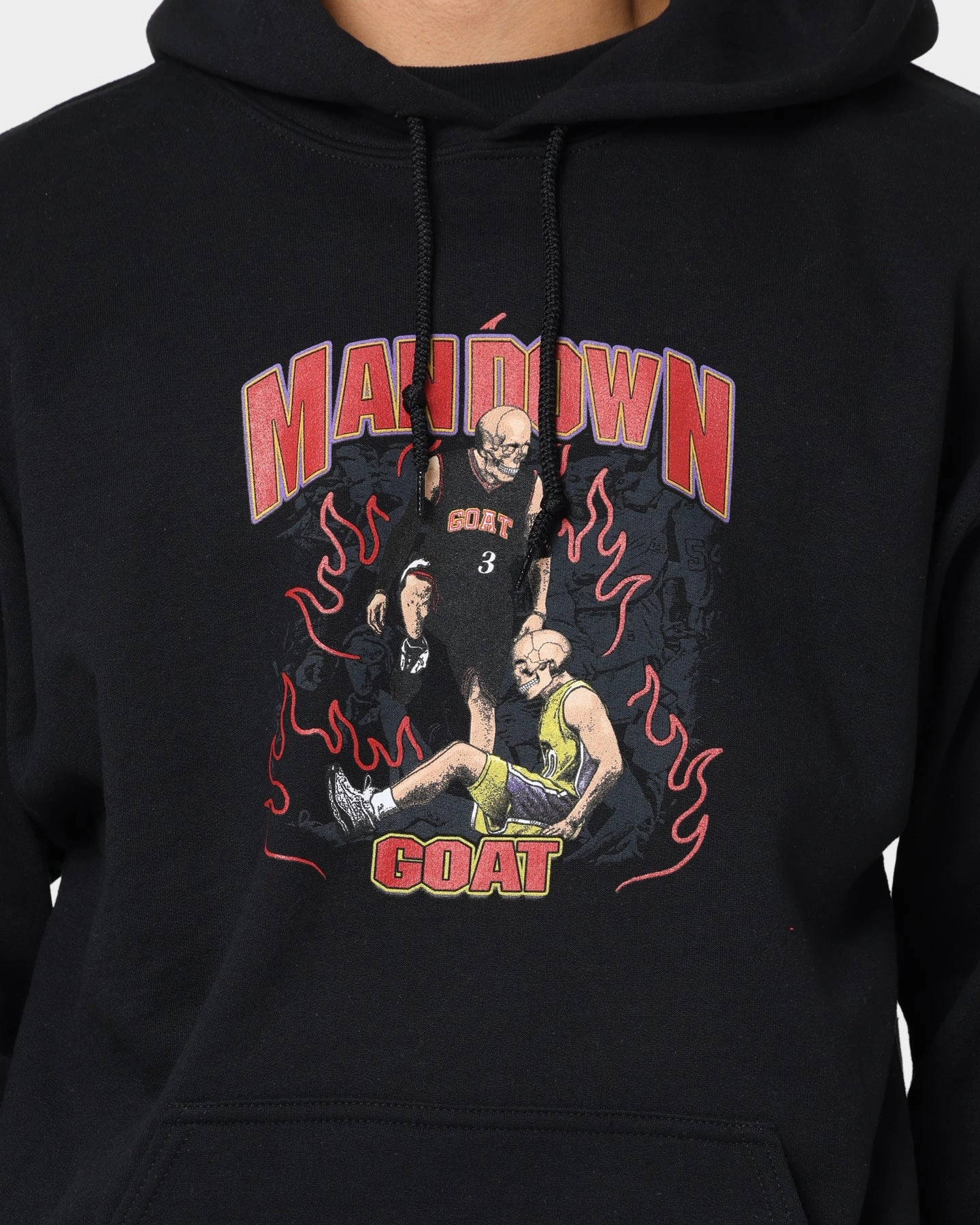 Goat Crew Man Down Hoodie Black Windproof Design Position