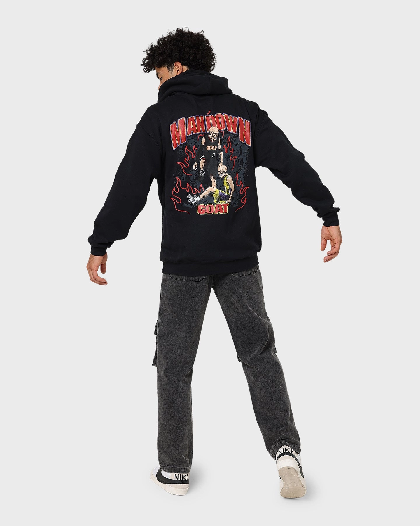 Organizer suitable for work uniforms Goat Crew Man Down Hoodie Black